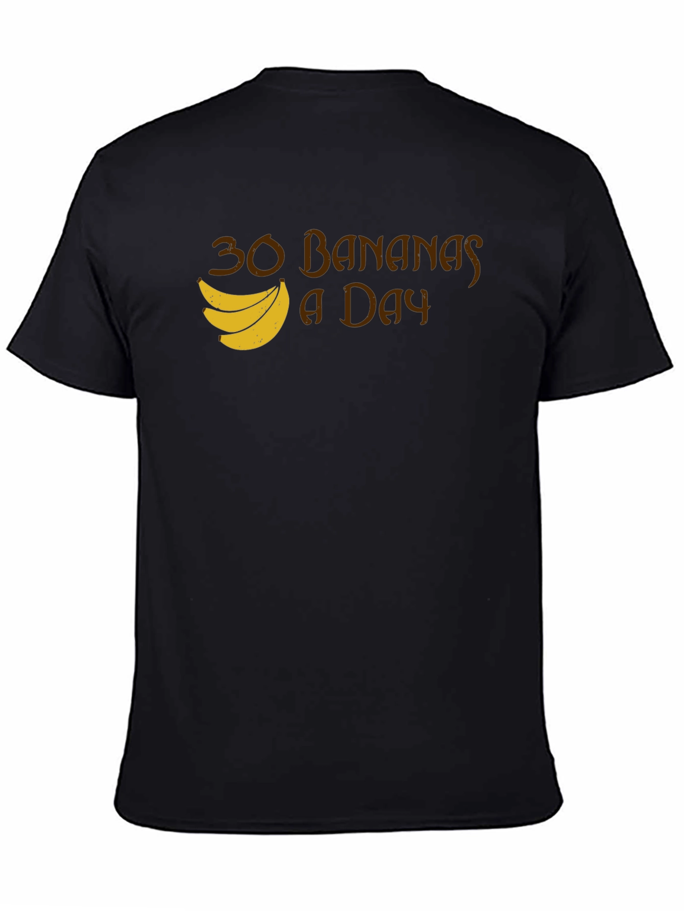 Black 30 Bananas a Day T-Shirt - Funny Fruit Tee view 4