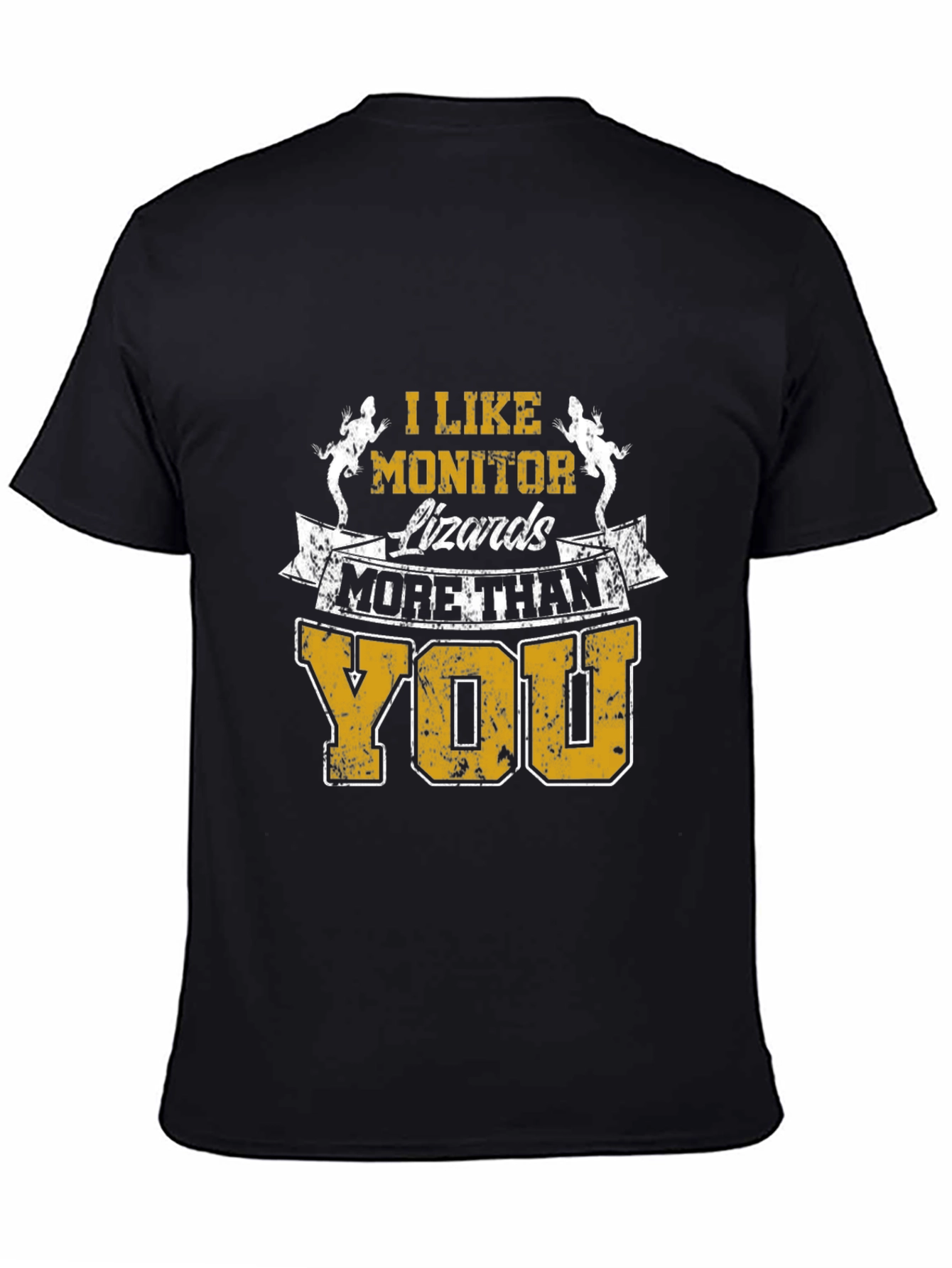 Black I Like Monitor Lizards More Than You T-Shirt view 4