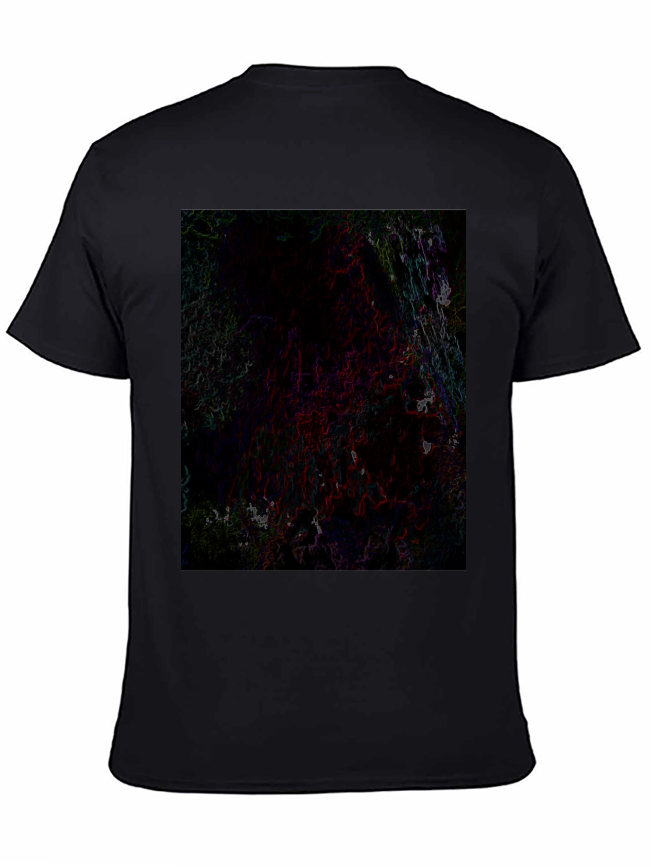Black Abstract Graphic Black T-Shirt view 4