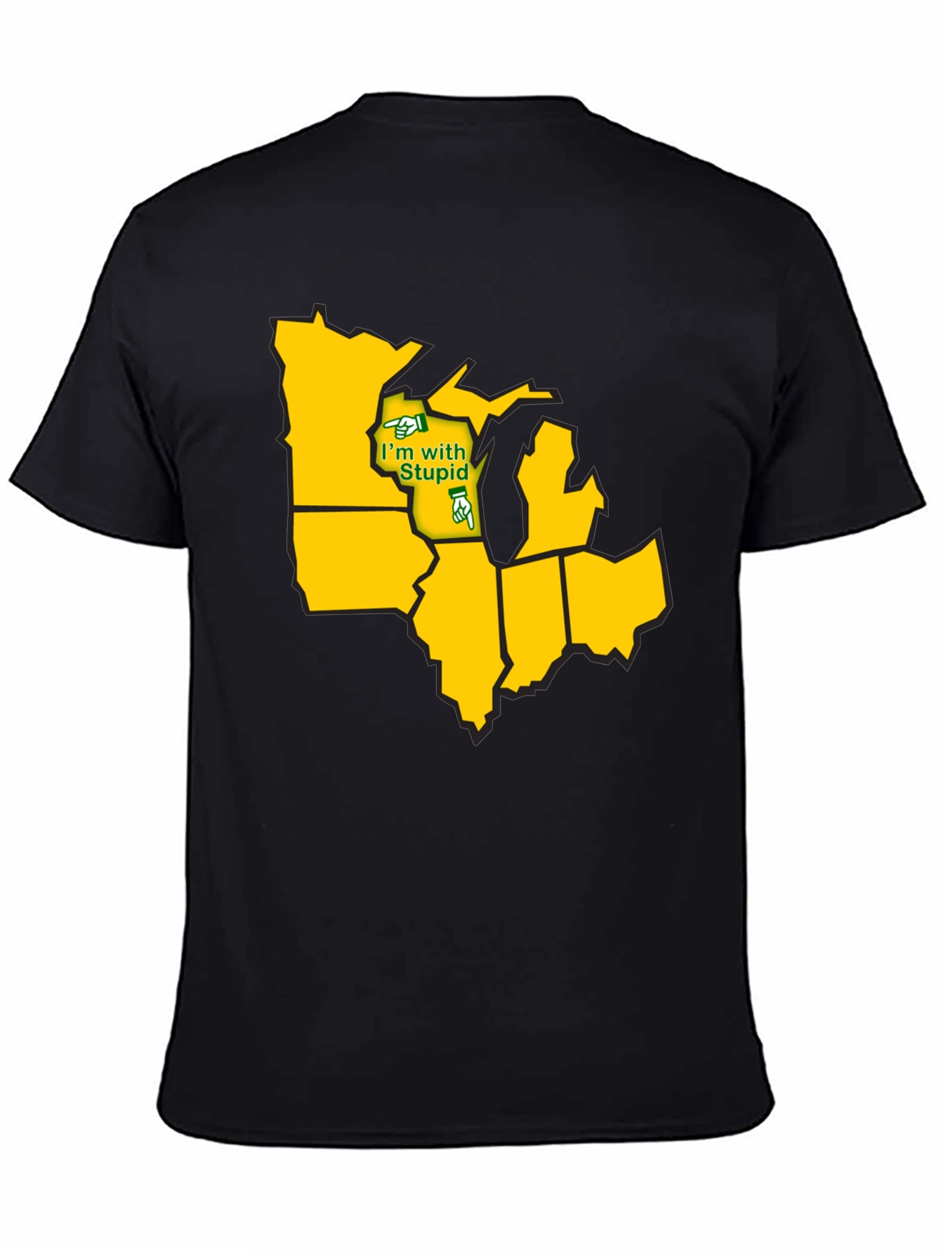 Black Midwest States Funny Humor Graphic T-Shirt view 4