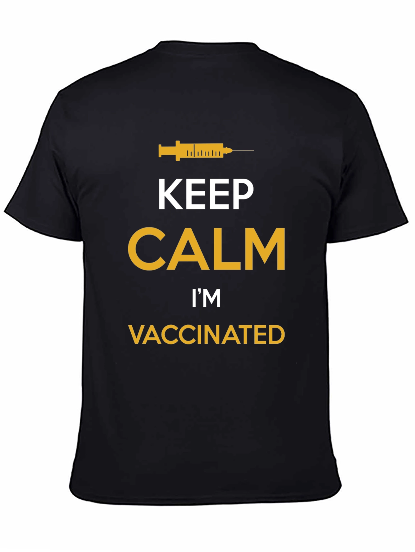 Black Keep Calm I'm Vaccinated Graphic Tee view 4