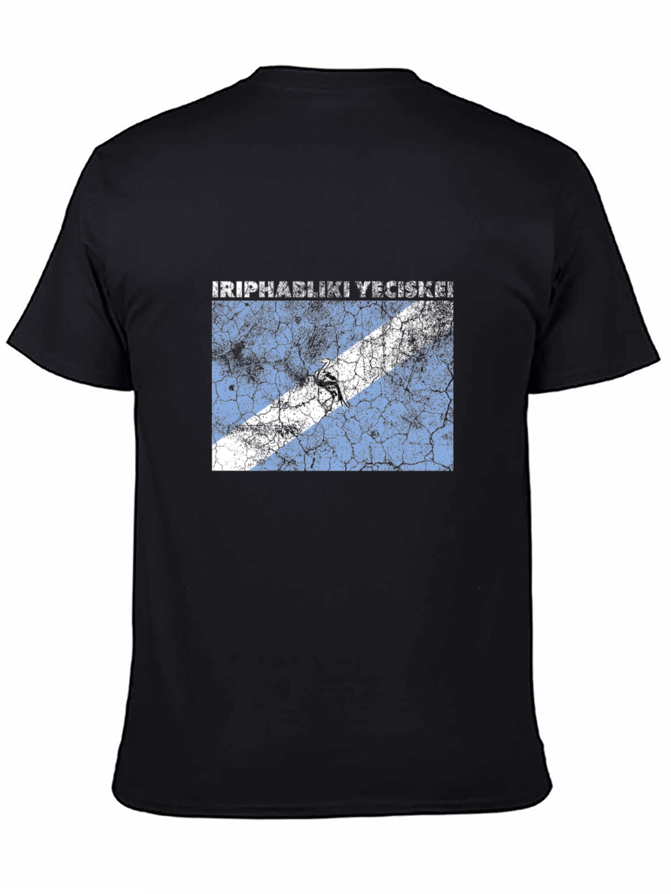 Black Cracked Flag Graphic Tee - Cool Casual Style view 4