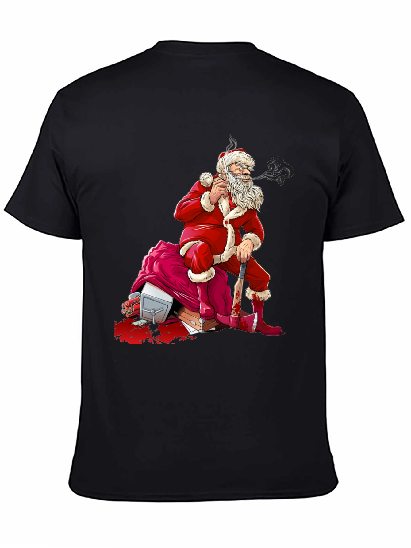 Bad Santa T-Shirt - Bloody Axe Christmas Tee - 4