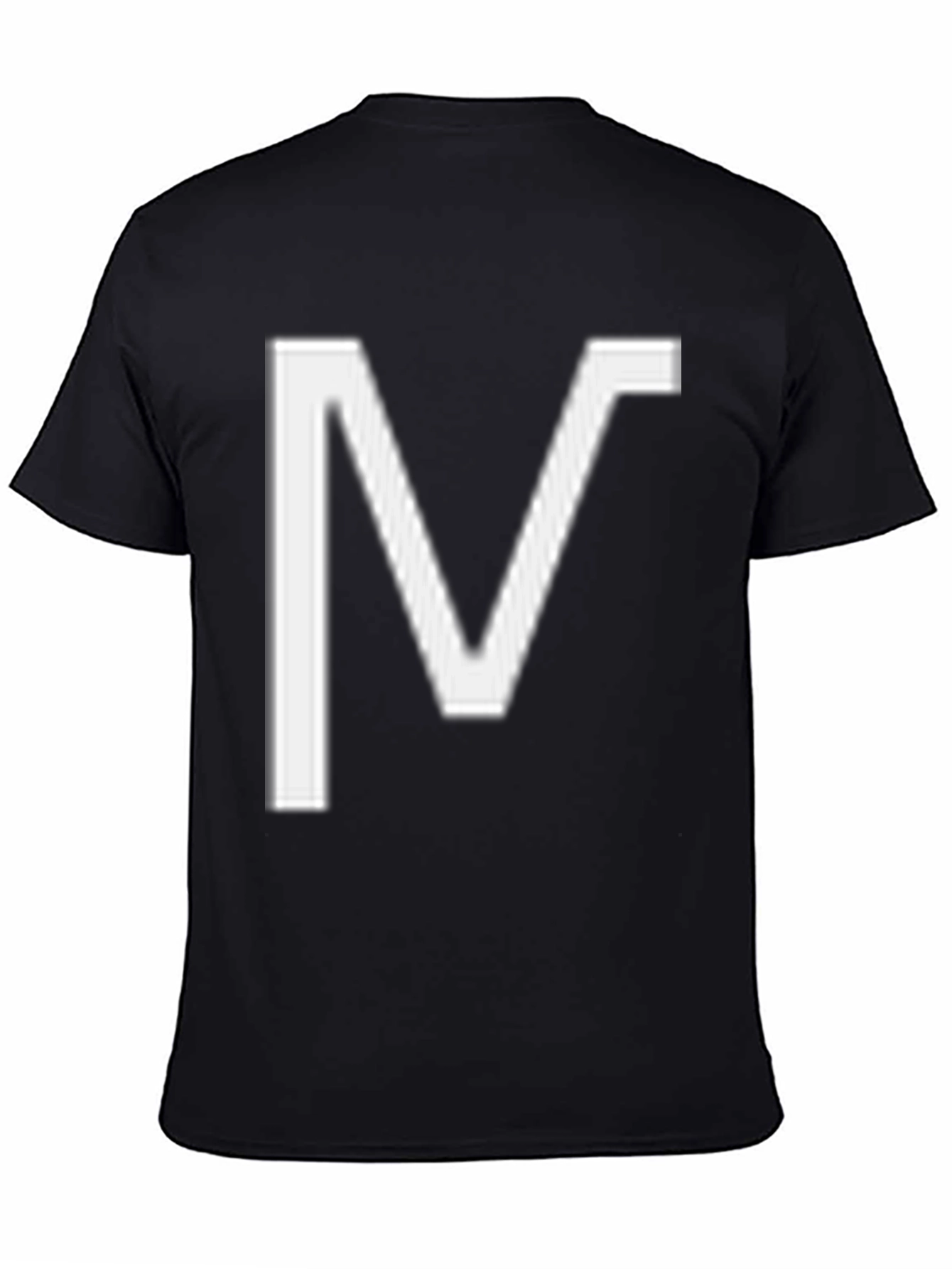 Black Bold "V" Graphic Tee - Black Cotton Blend view 4