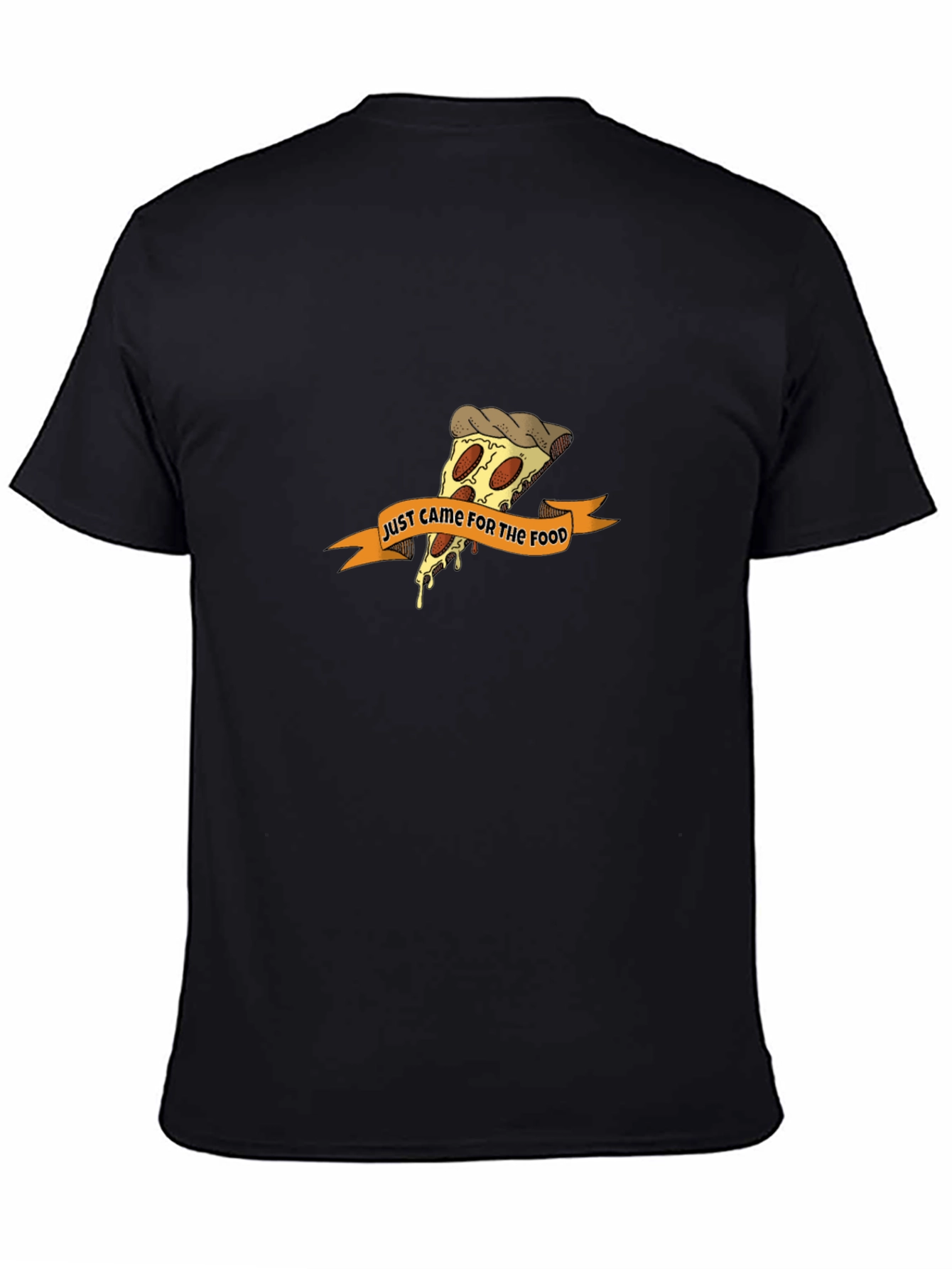 Black Pizza Lover T-Shirt - Just Came For The Food Tee view 4