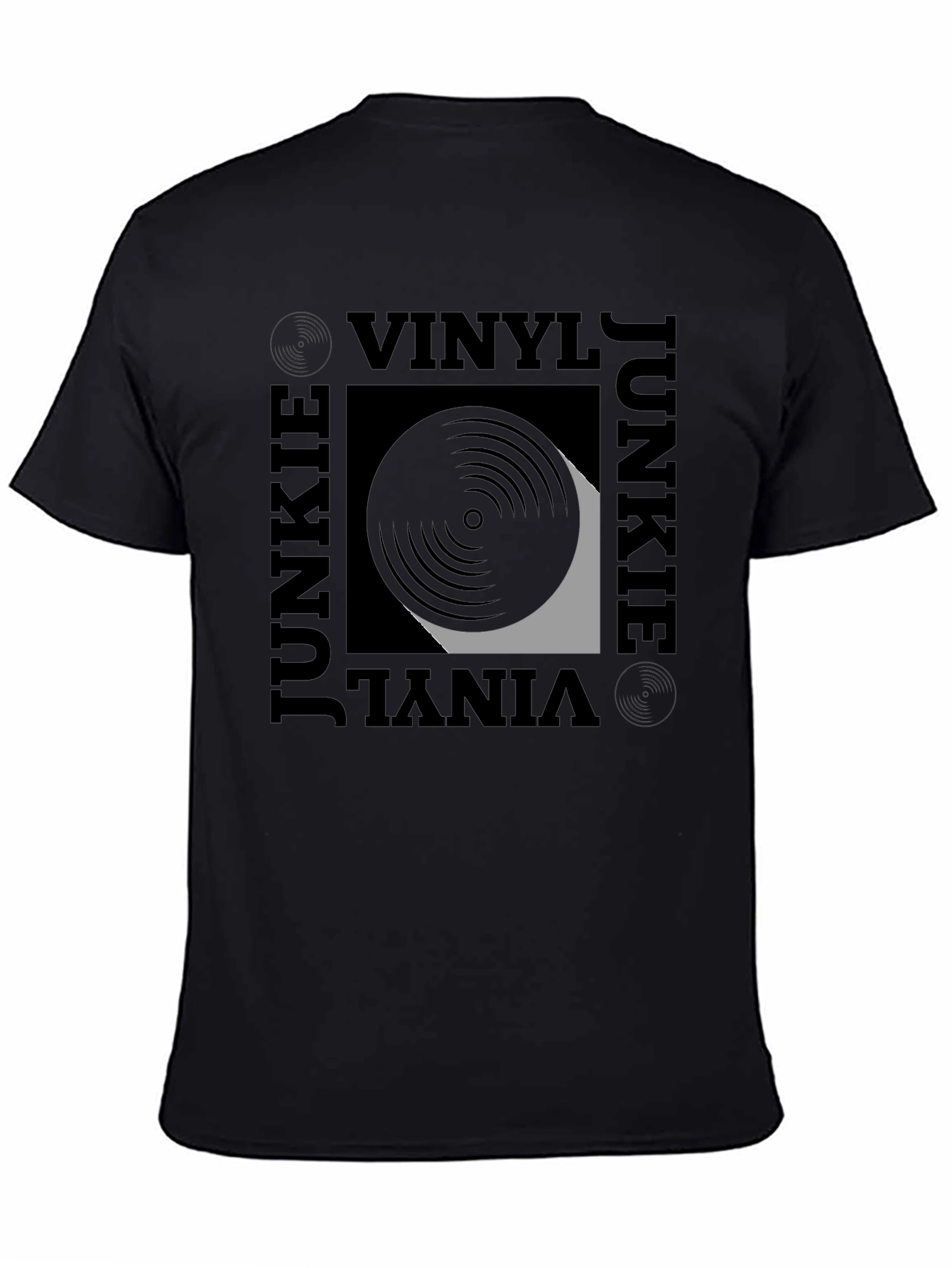Black Vinyl Junkie Graphic Tee - Black T-Shirt view 4