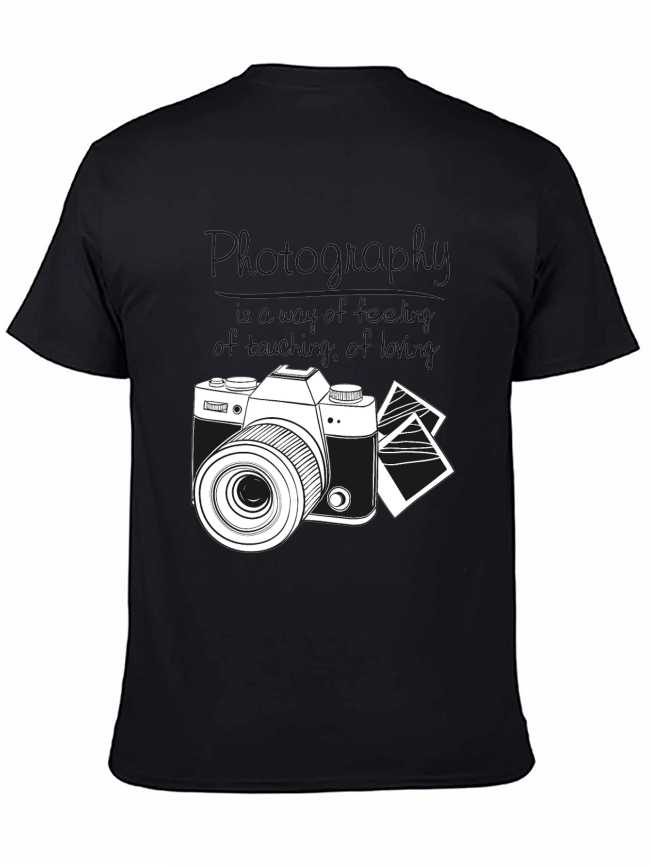 Black Photography T-Shirt - "Just Looking" Black Graphic Tee view 4
