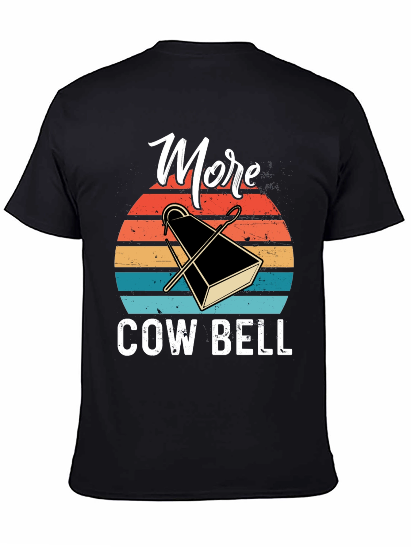 Black More Cowbell T-Shirt - Retro Design view 4