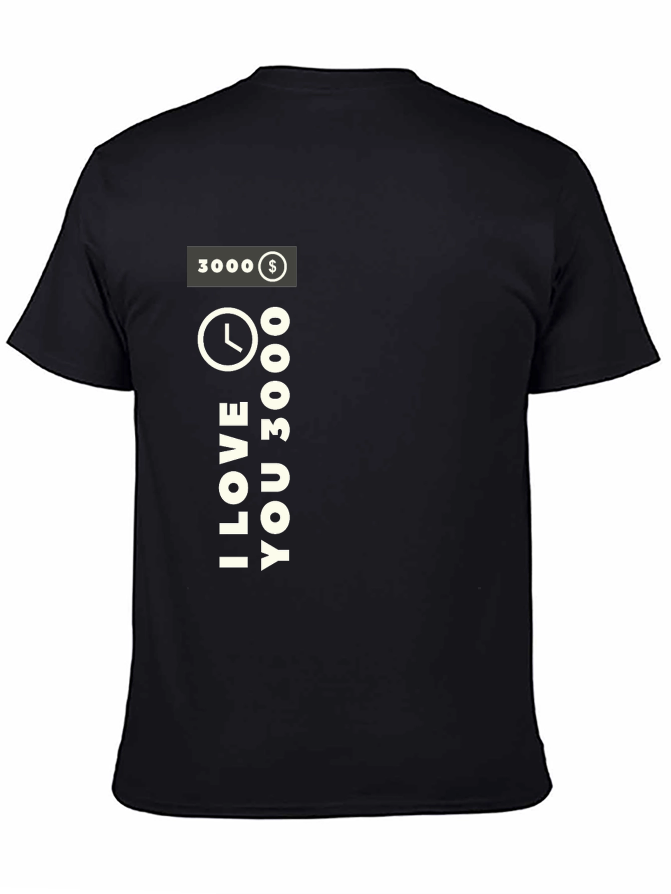 Black I Love You 3000 Black T-Shirt view 4
