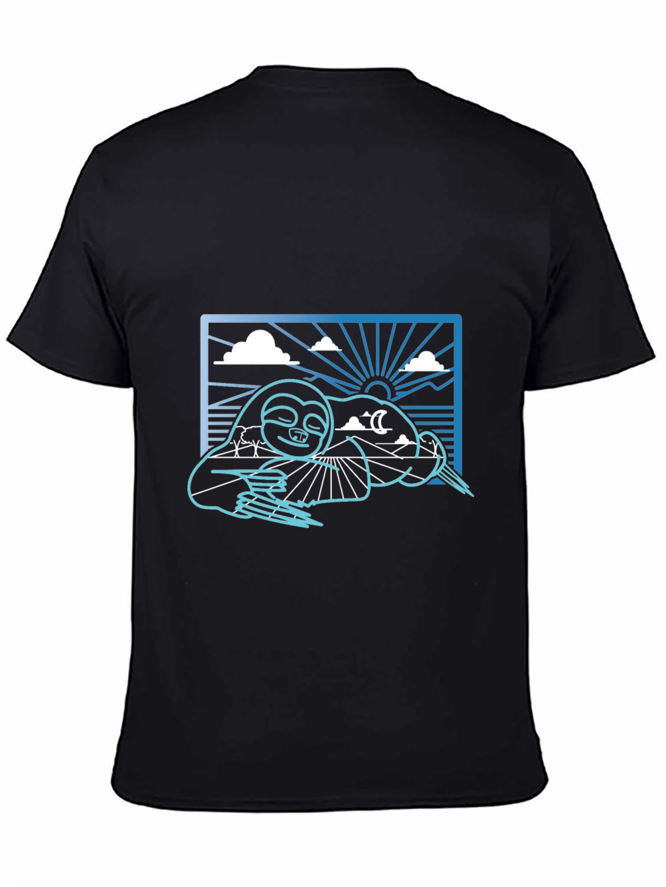 Black Sloth Day & Night Graphic Tee - Black view 4
