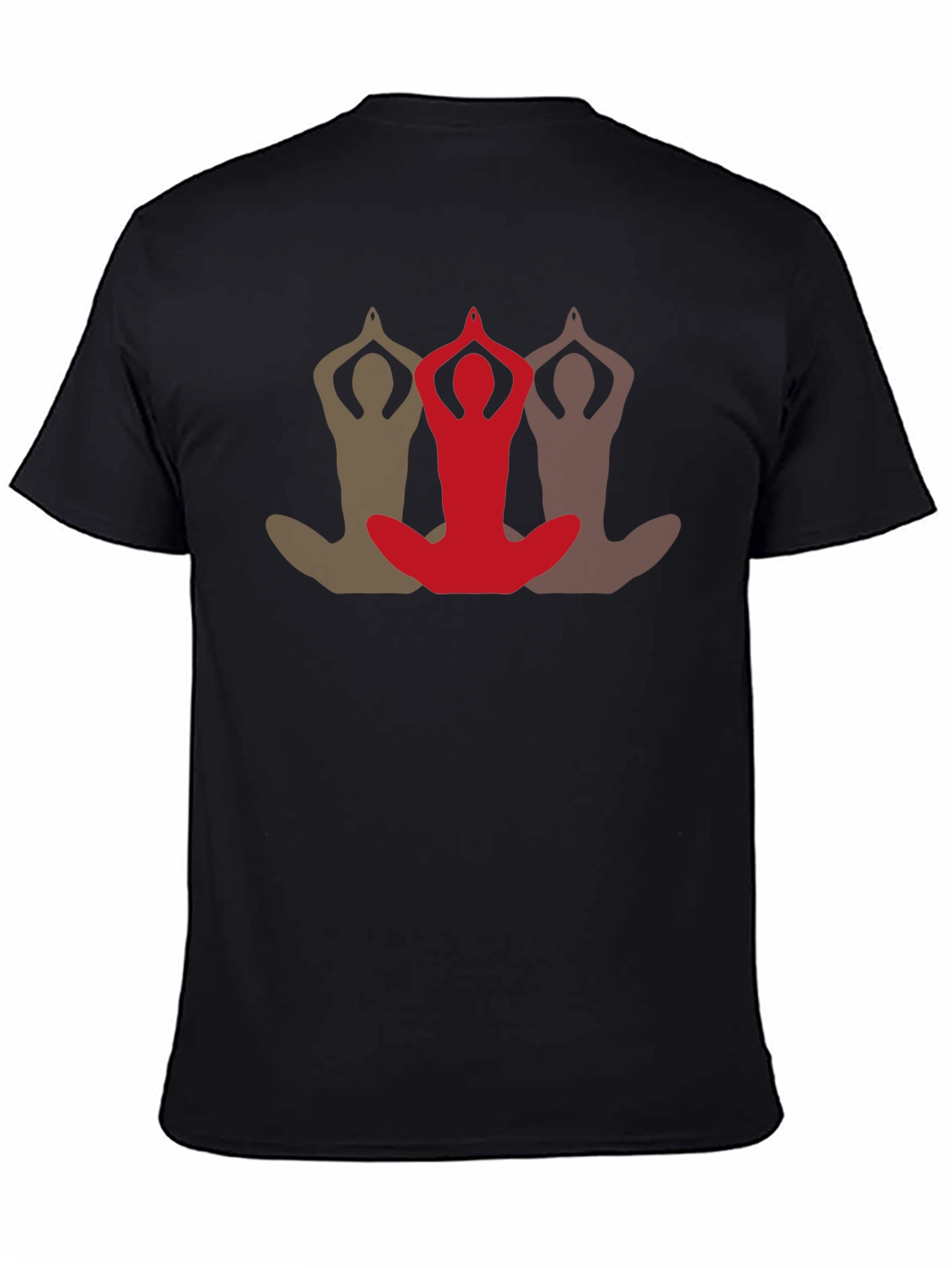 Black Yoga Pose Graphic Tee - Black Casual Shirt view 4