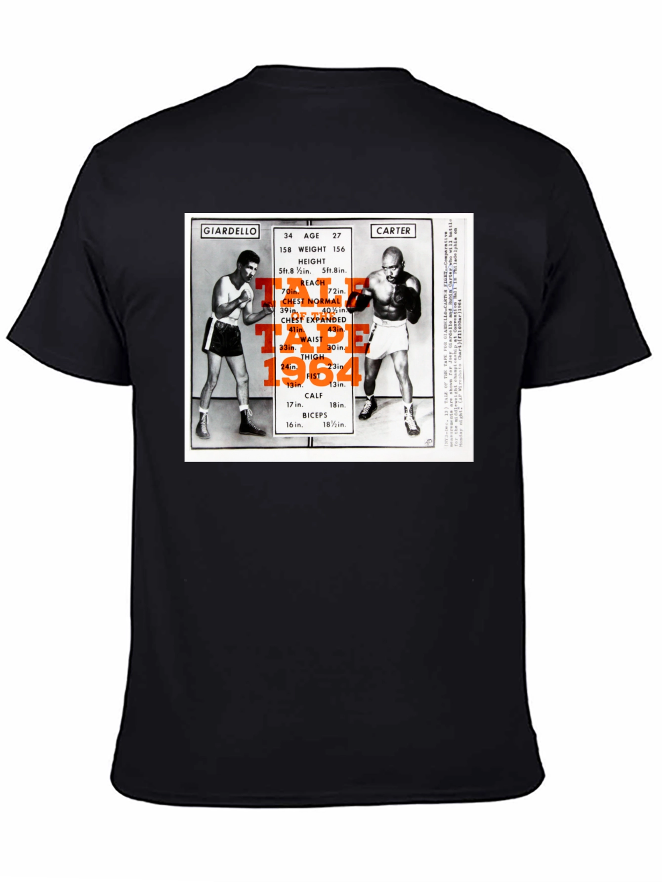 Black Giardello vs Carter Boxing T-Shirt view 4