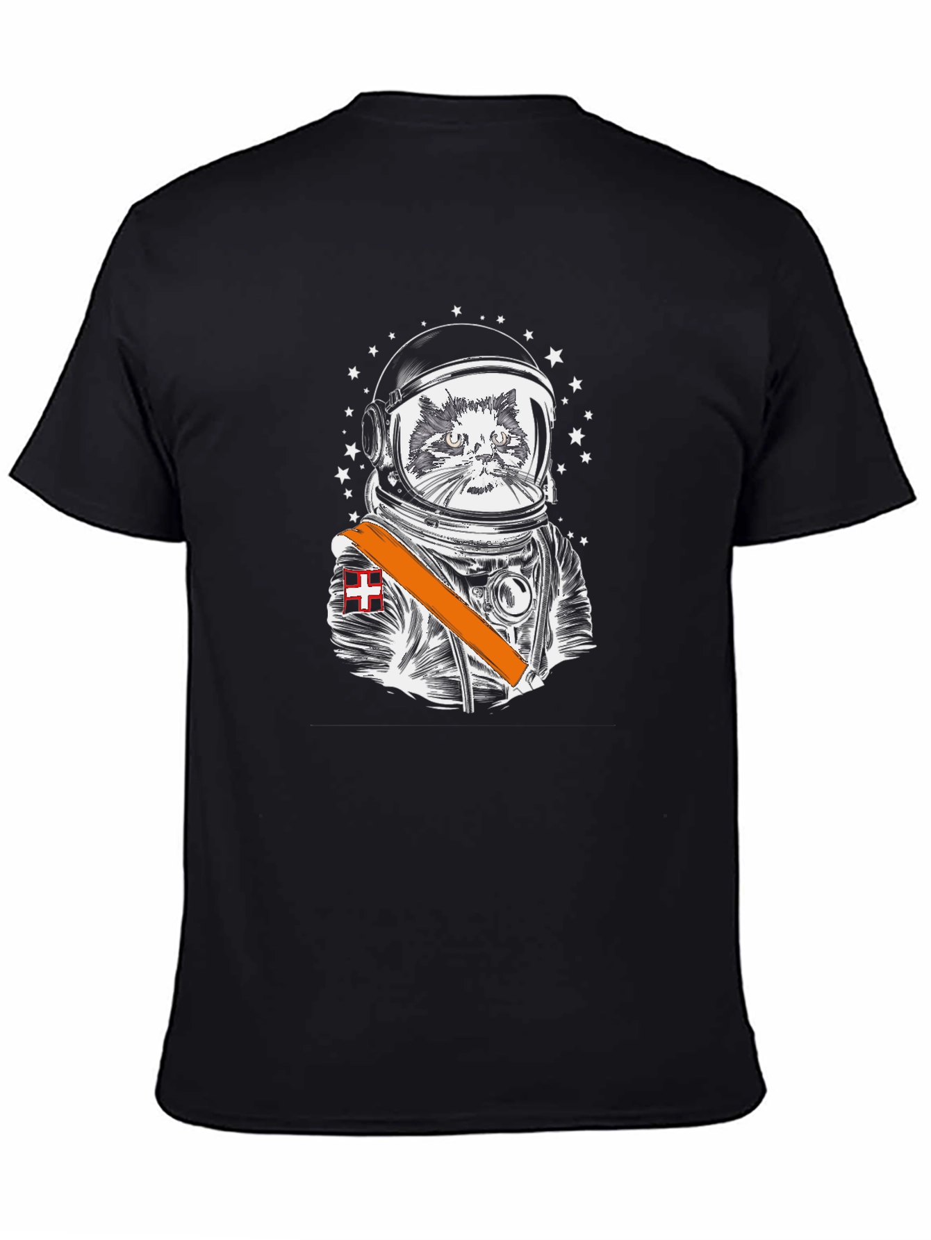 Black Astronaut Cat Graphic Tee - Space Explorer view 4