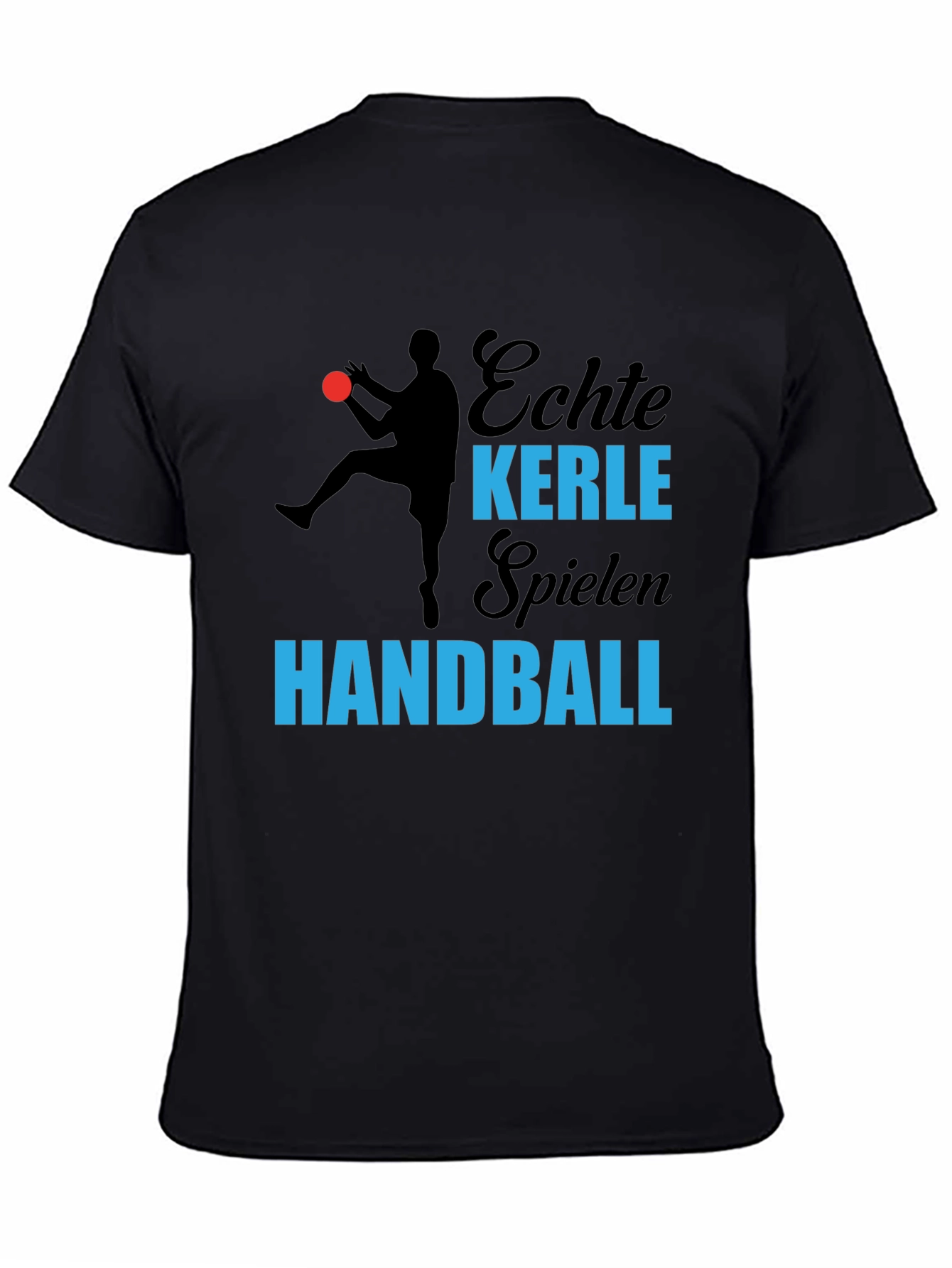 Black Echte Kerle Handball T-Shirt - Black view 4