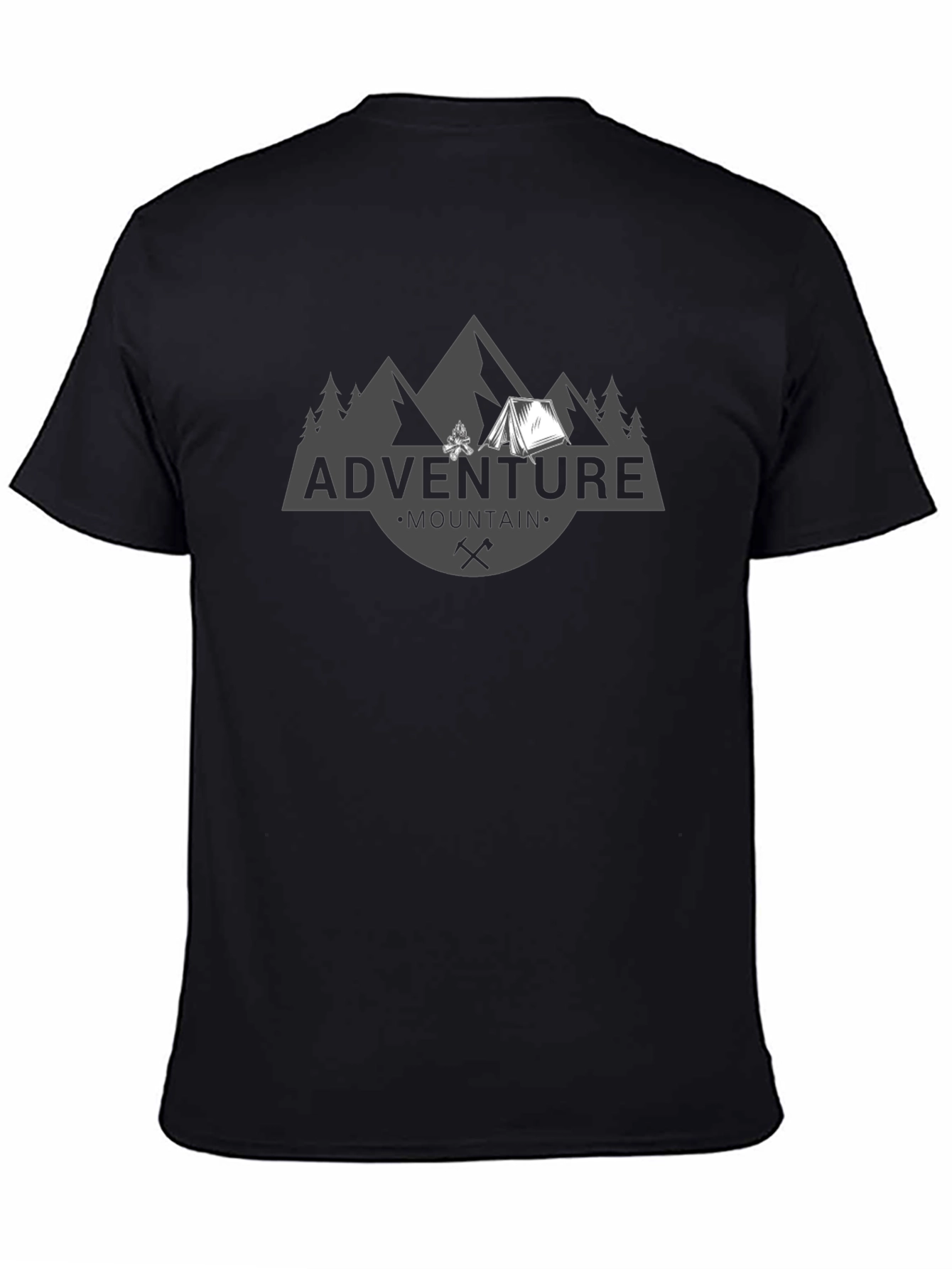 Black Adventure Mountain Graphic T-Shirt - Soft Cotton Tee view 4