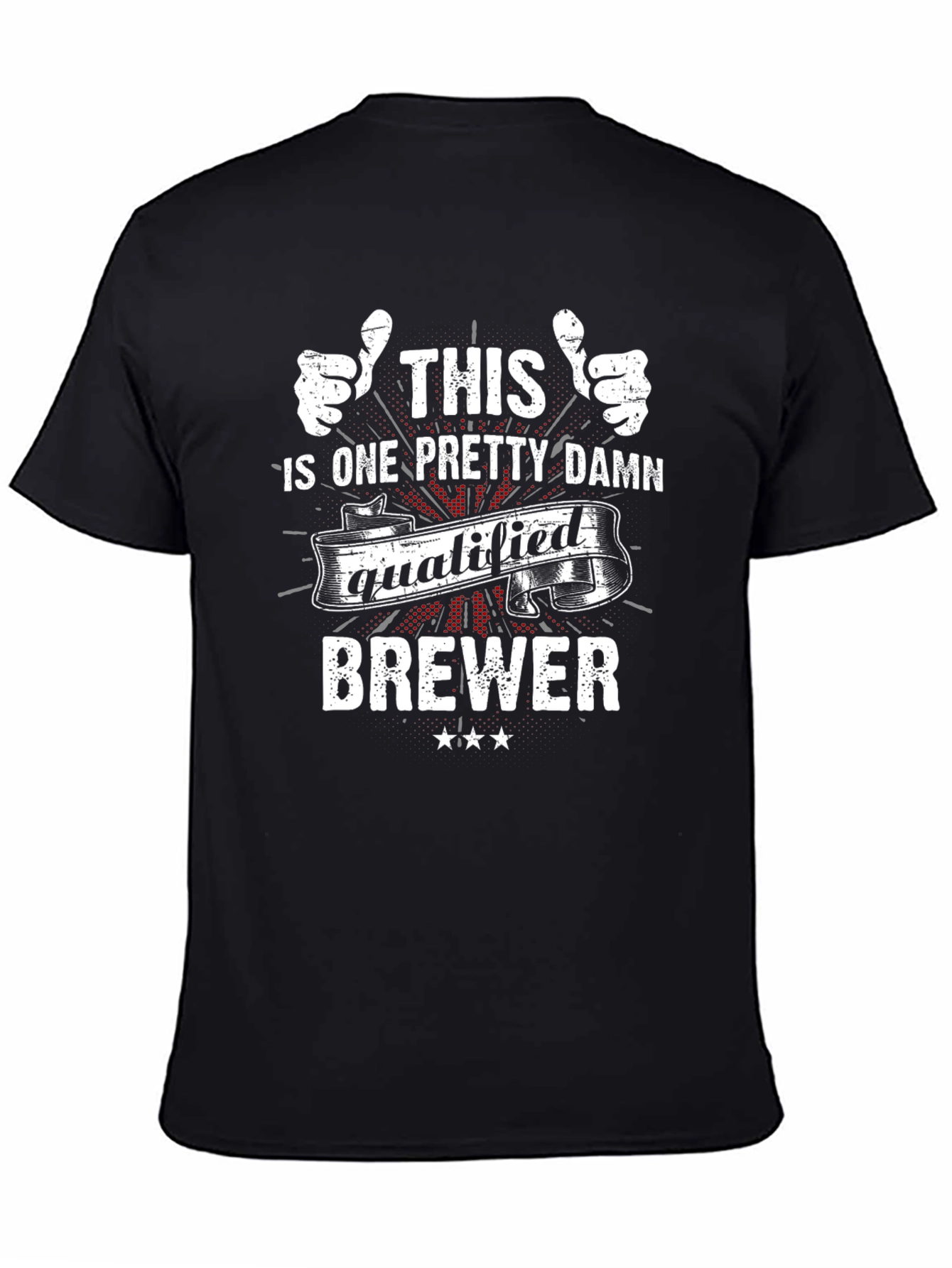 Black Qualified Brewer T-Shirt - Unique Design for Beer Lovers view 4