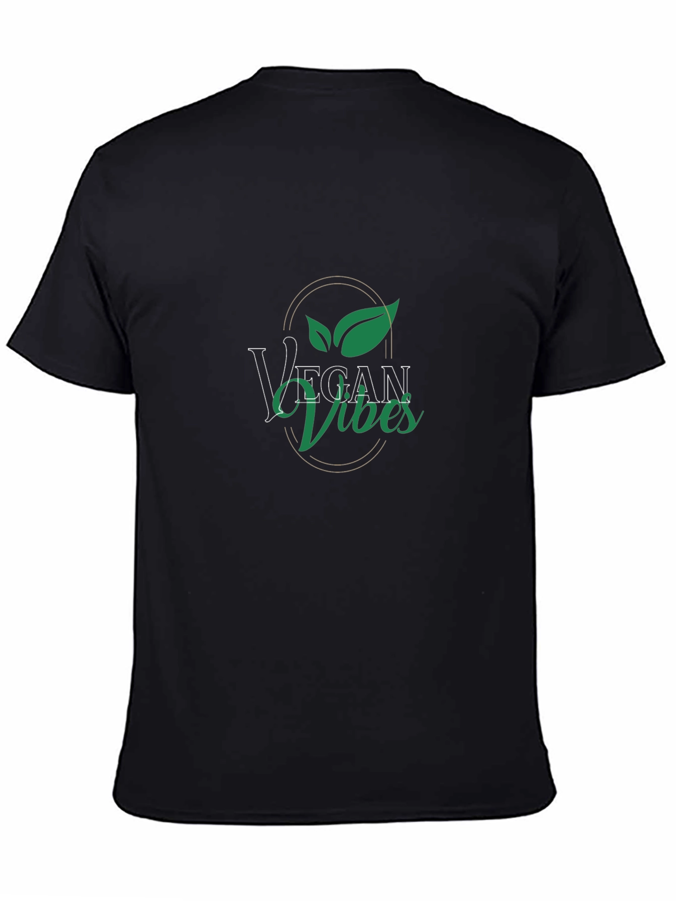 Black Vegan Vibes Graphic Tee - Black Cotton T-Shirt view 4
