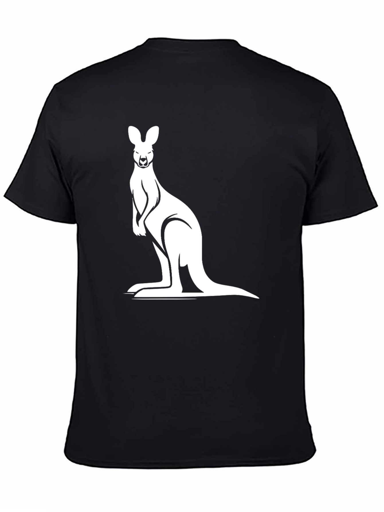 Black Kangaroo Graphic Tee - Black Cotton Comfort view 4