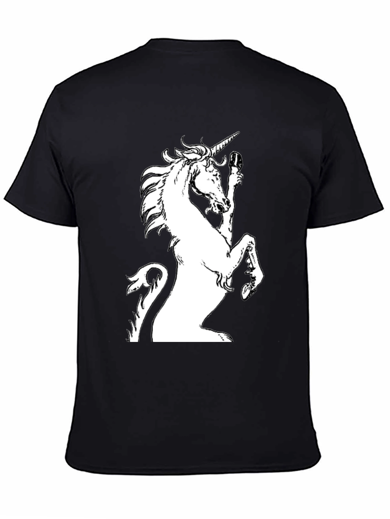 Black Unicorn Graphic Tee - Black Cotton Shirt view 4