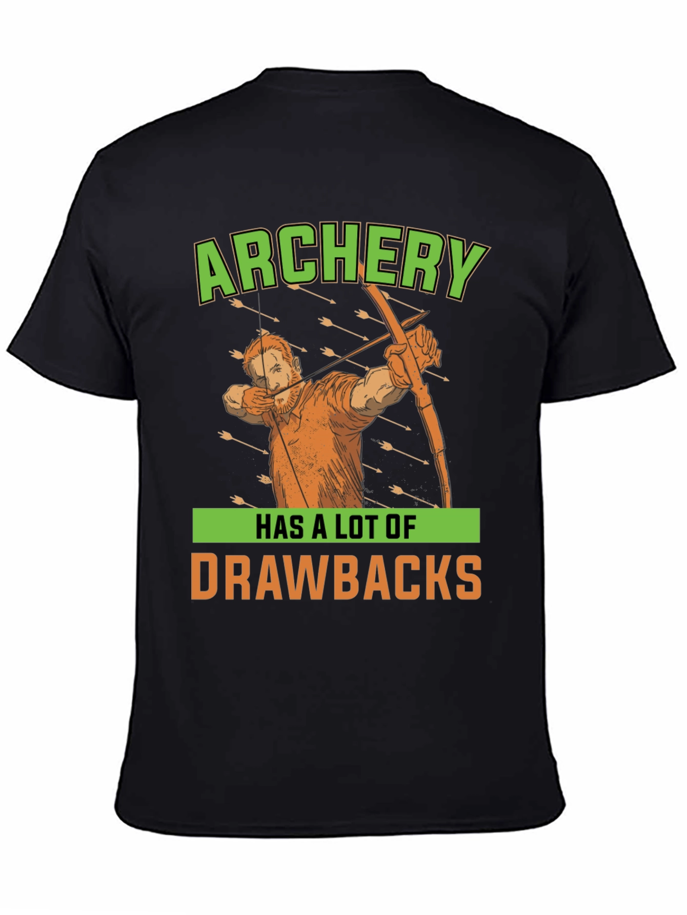 Black Archery Drawbacks Graphic T-Shirt view 4