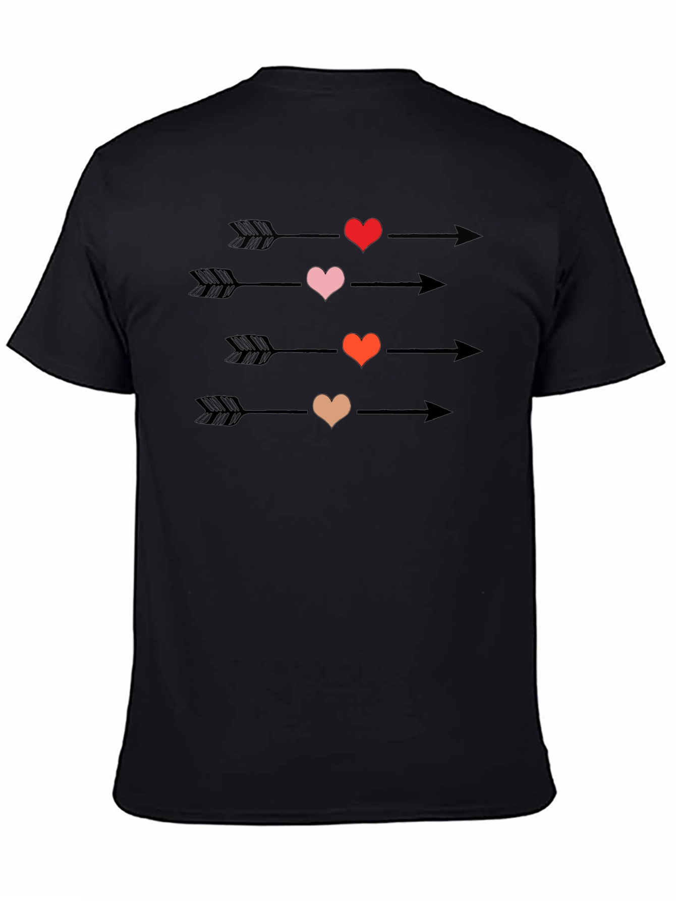 Black Heart Arrow T-Shirt - Romantic Graphic Tee view 4