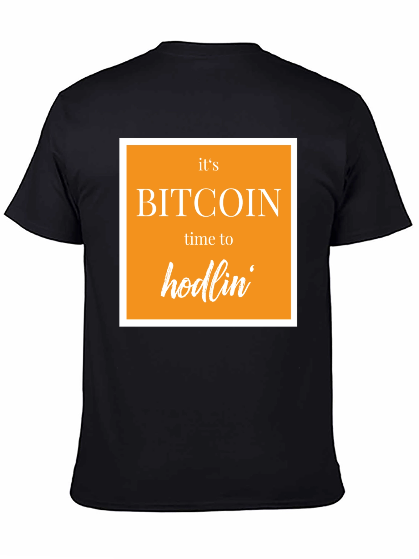 Black Bitcoin Hodlin' Black T-Shirt - Crypto Tee view 4