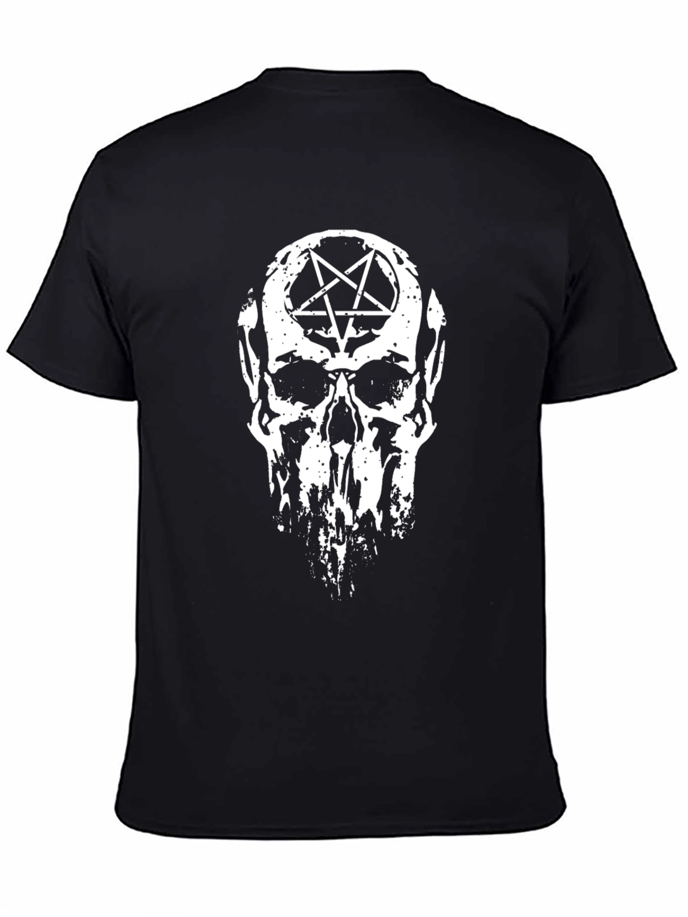 Black Skull Pentagram Graphic Tee - Dark Style view 4