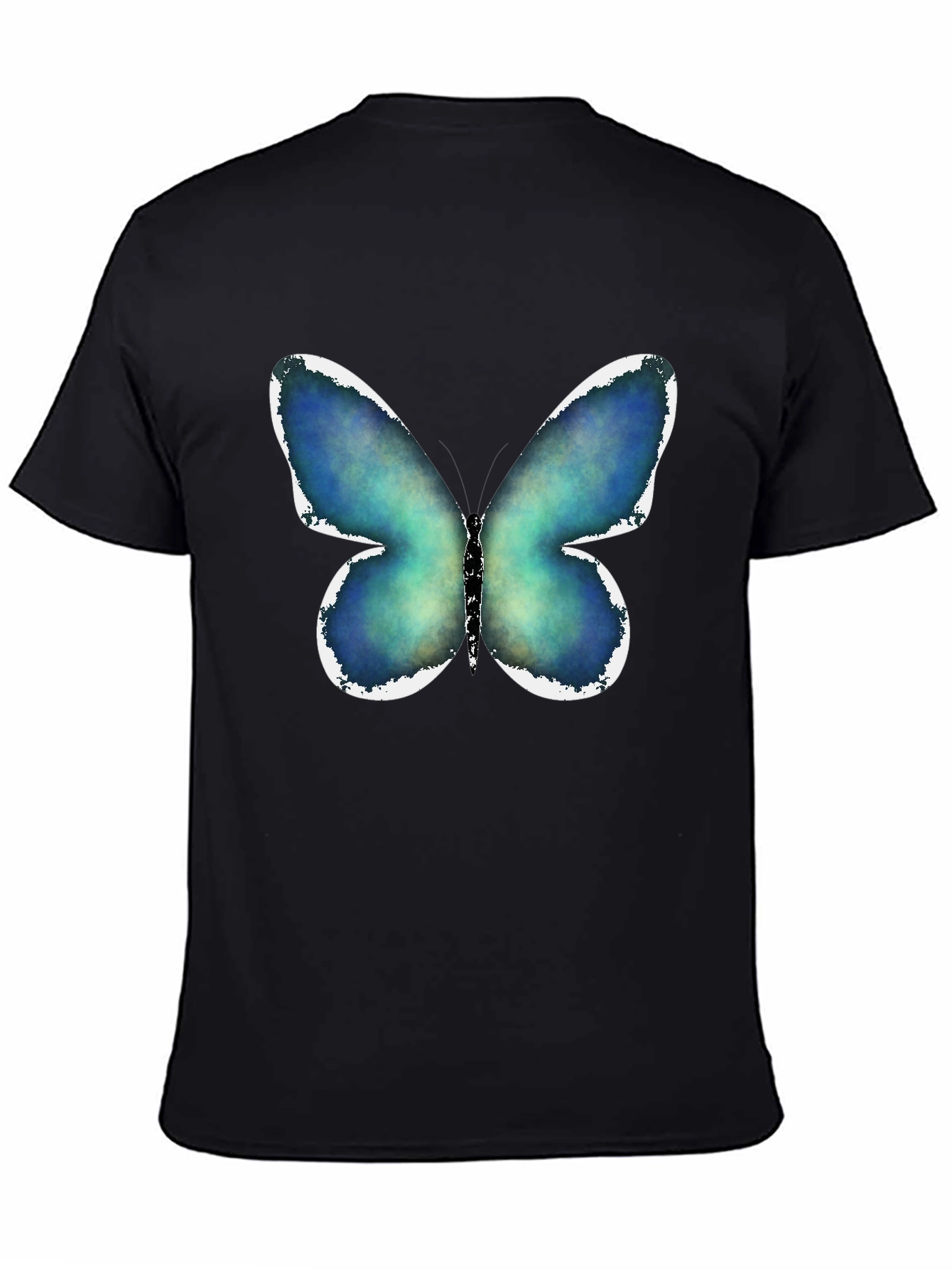 Black Butterfly Graphic Print Black T-Shirt view 4