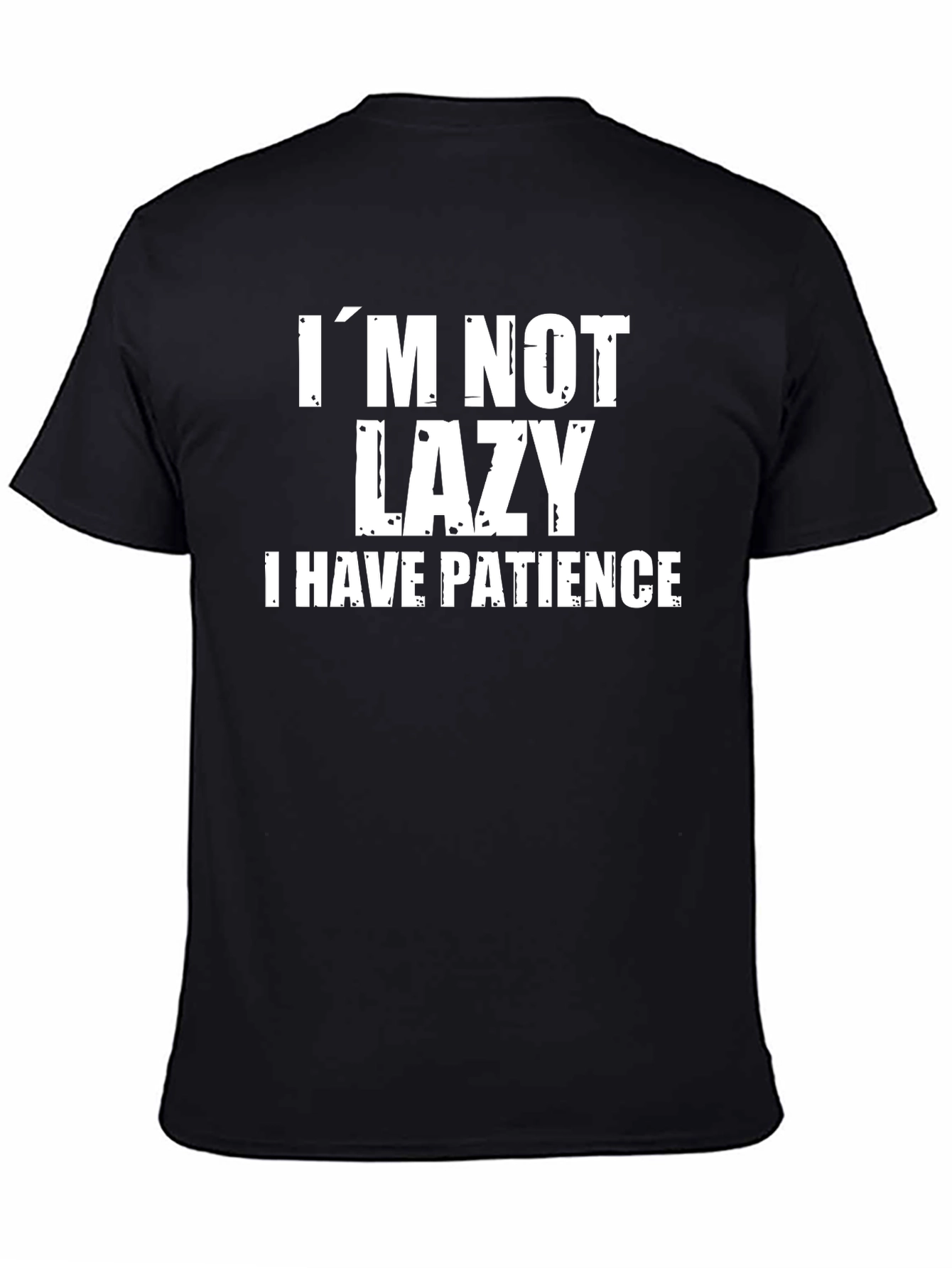Black Funny "I'm Not Lazy" Graphic Tee - Mens Humor Shirt view 4