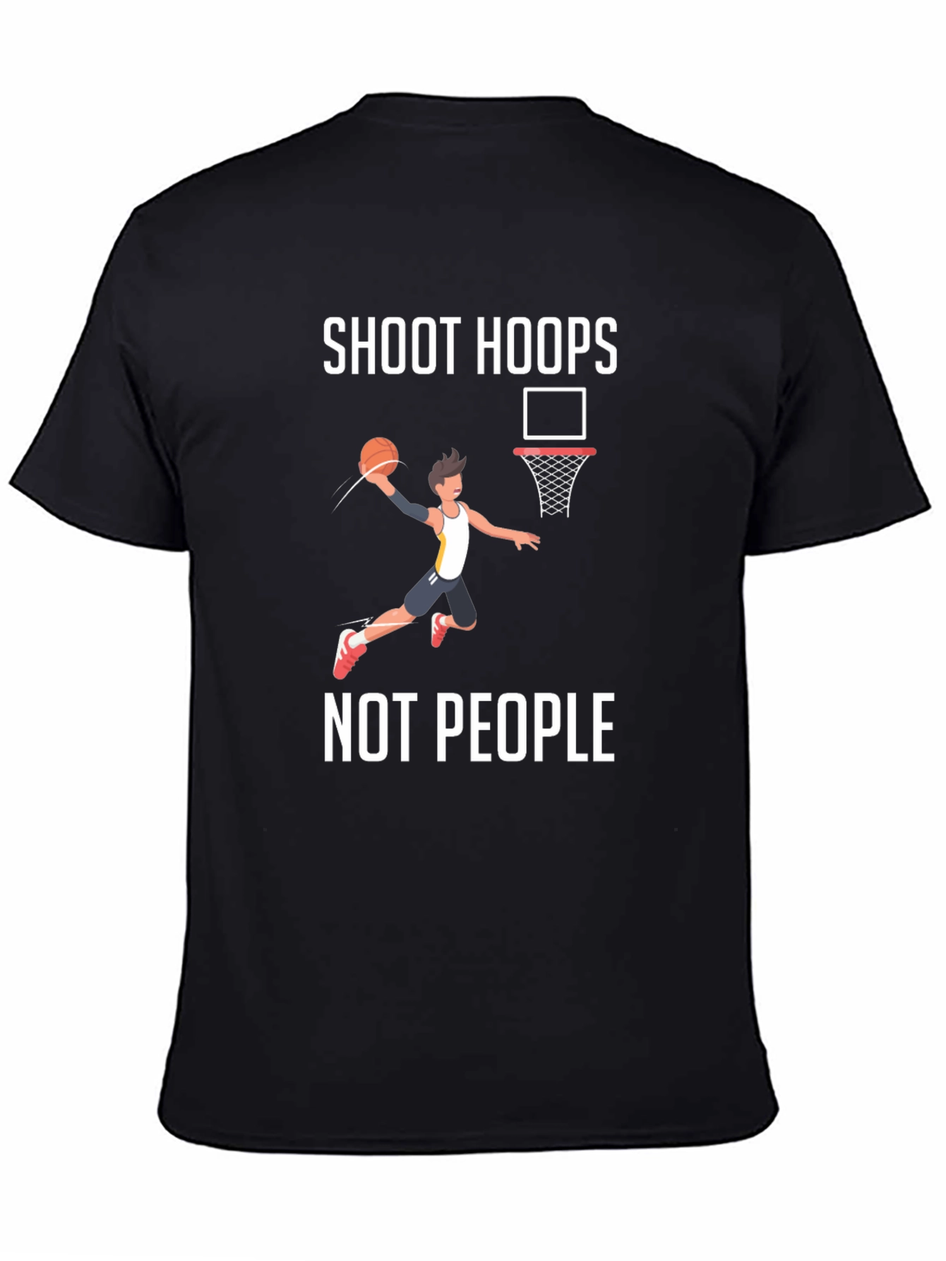 Black Shoot Hoops Not People Graphic T-Shirt view 4