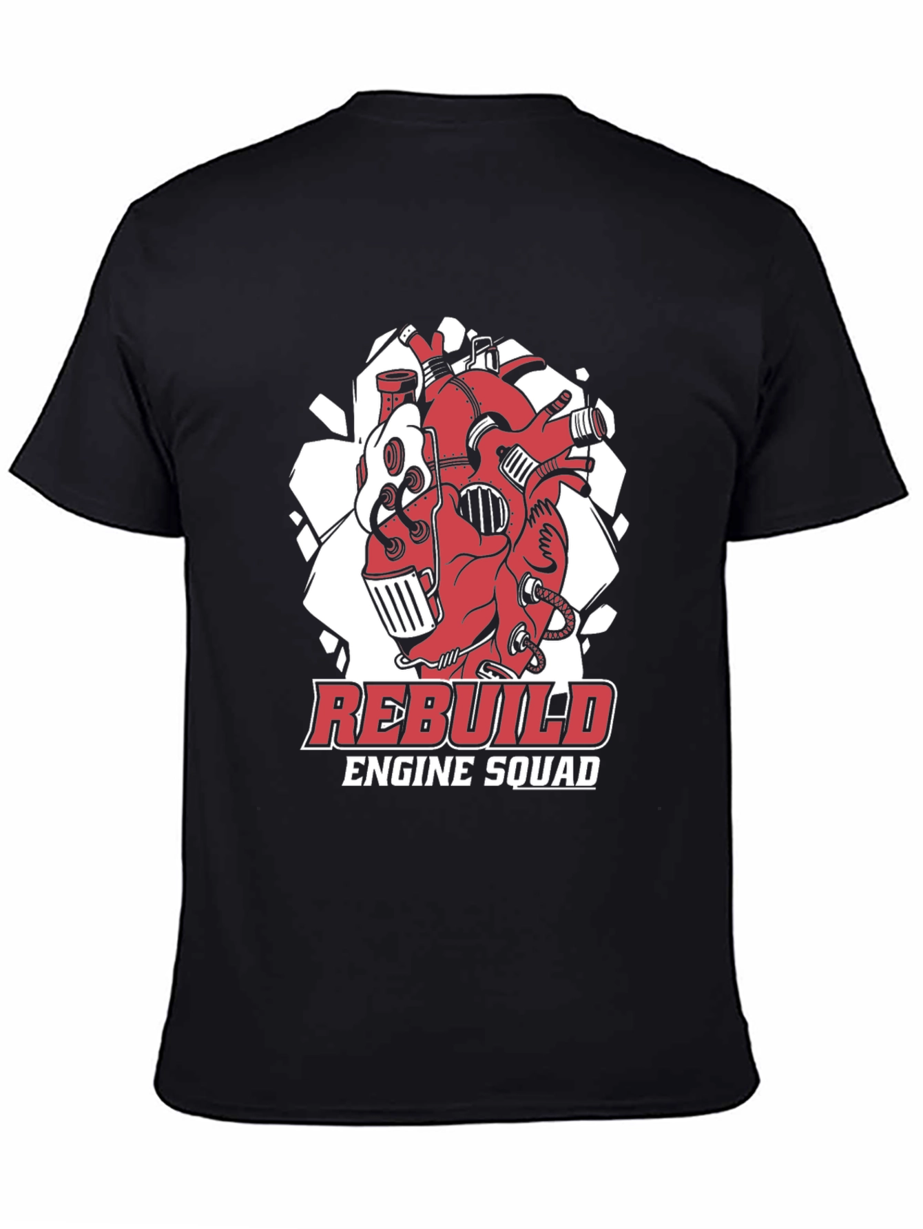 Black Rebuild Engine Squad Black T-Shirt view 4