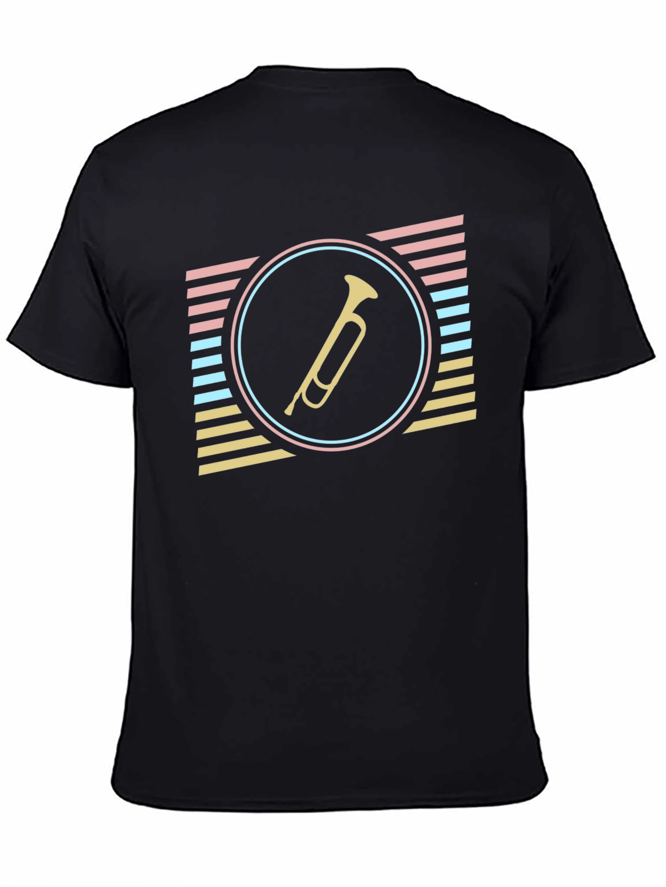 Black Retro Trumpet Graphic Tee - Stylish & Unique view 4