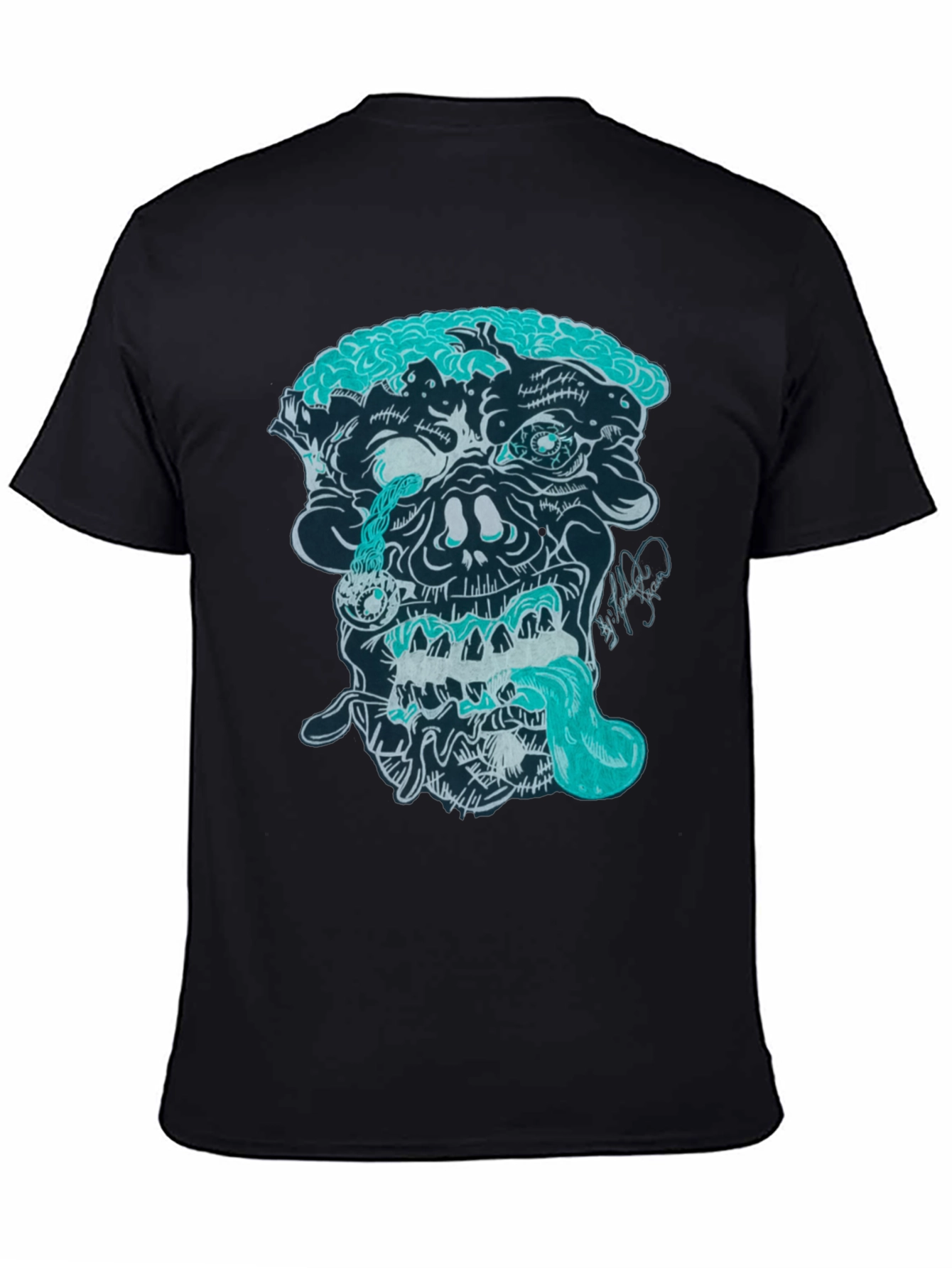 Black Zombie Graphic Print T-Shirt view 4