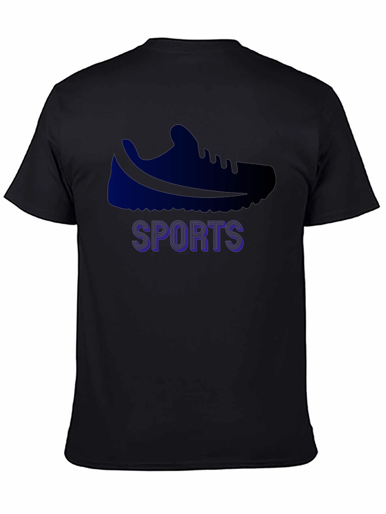 Black Sports Shoe Graphic Tee - Black Cotton Blend view 4