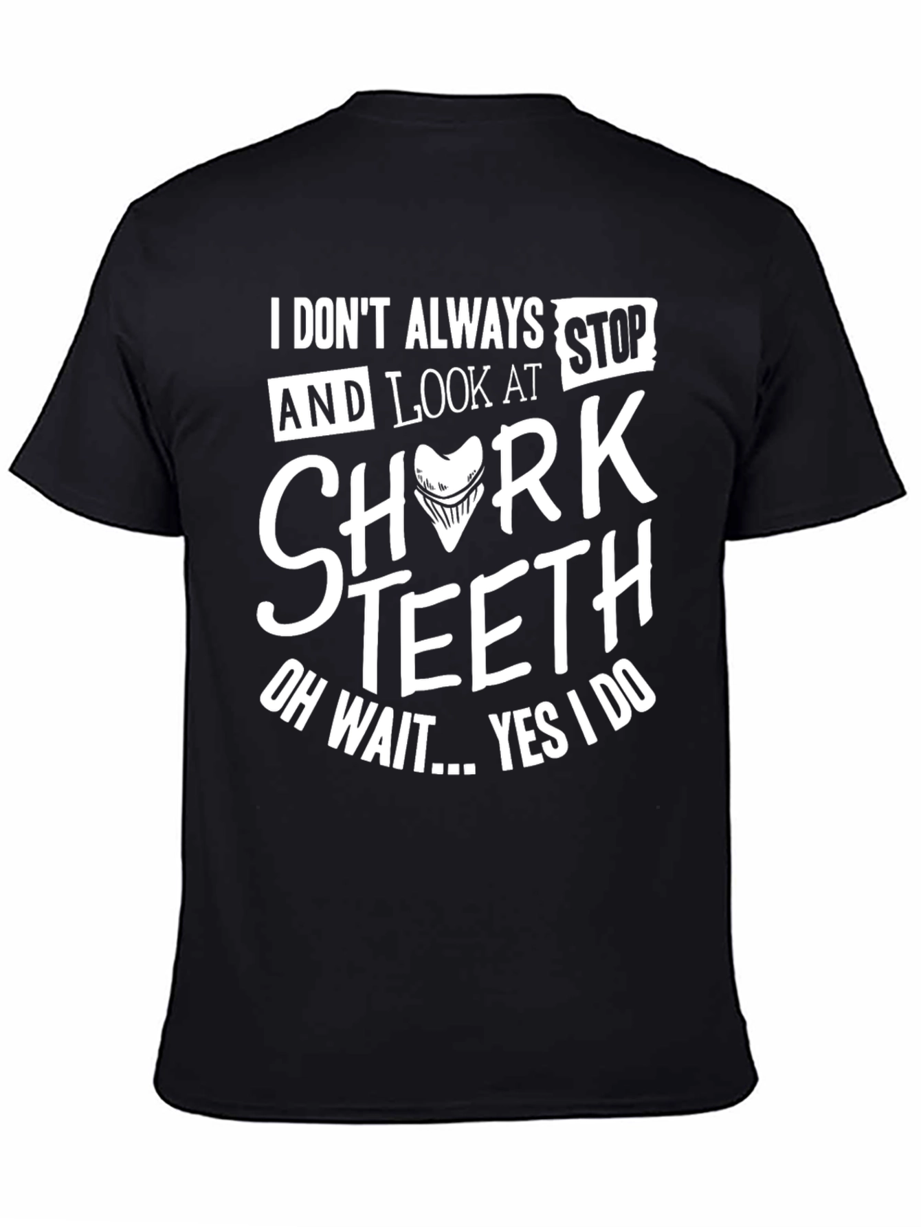 Black Shark Teeth Novelty Graphic T-Shirt view 4