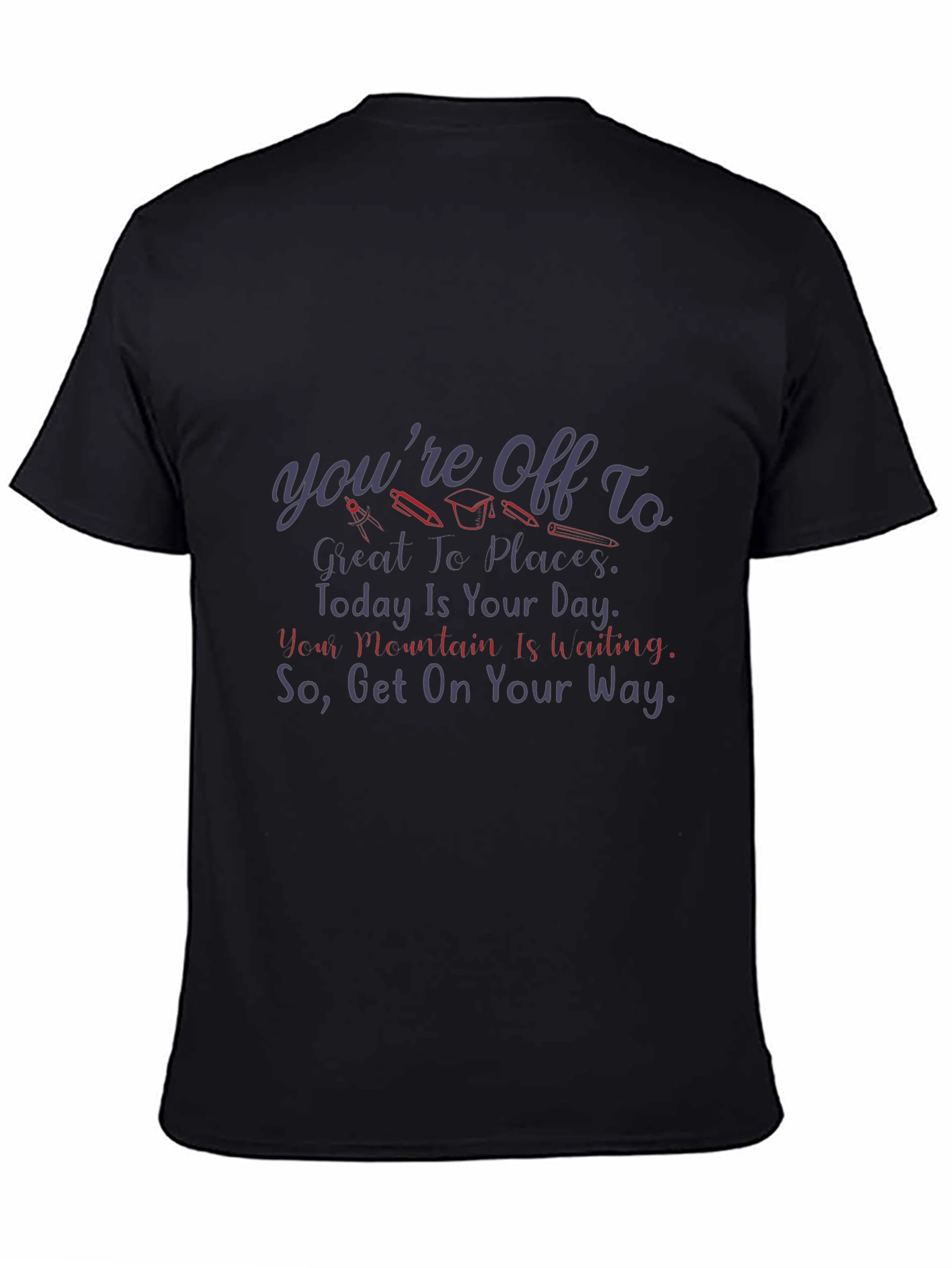 Black Motivational Graduation T-Shirt view 4