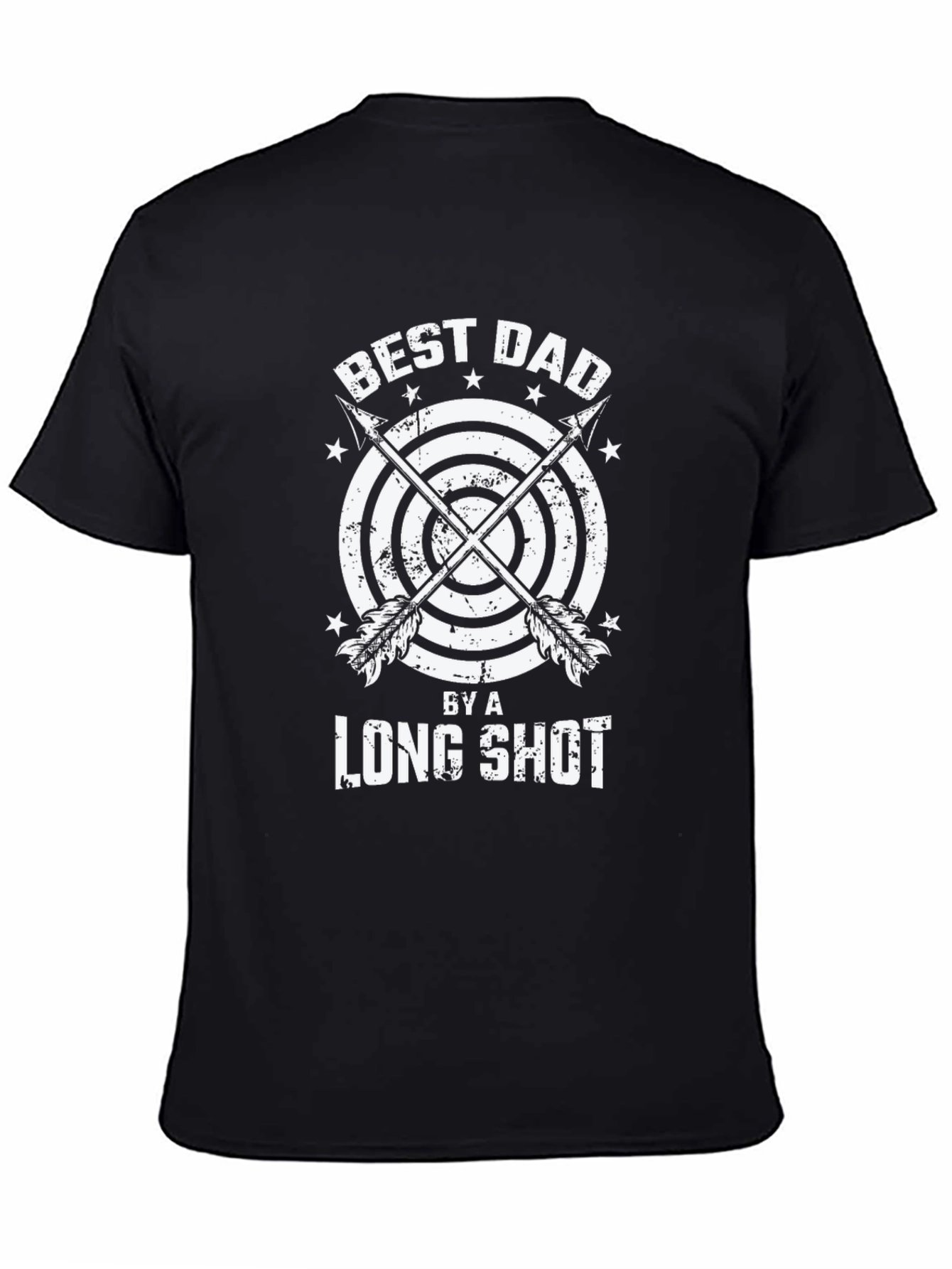 Black Best Dad By A Long Shot T-Shirt view 4