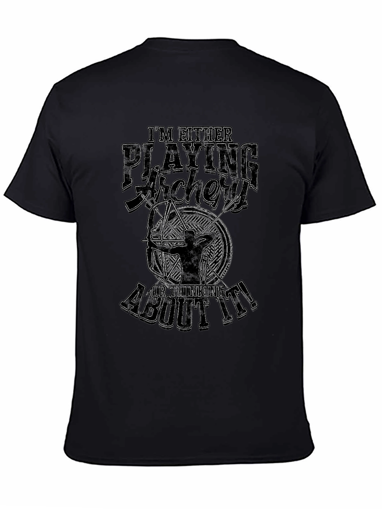 Black Archery T-Shirt - Play Archery or Thinking About It! view 4