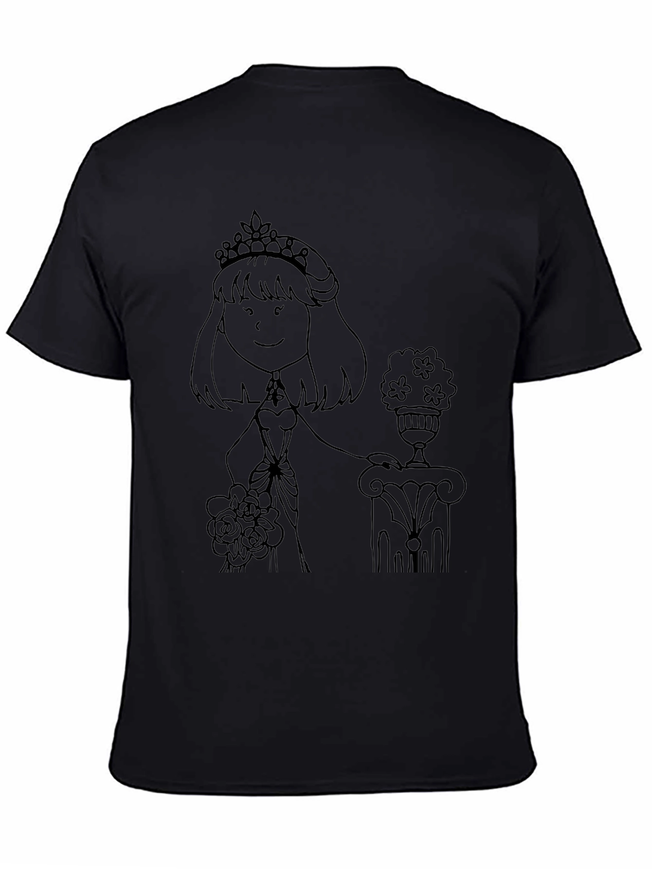 Black Black Graphic T-Shirt - Princess Design view 4