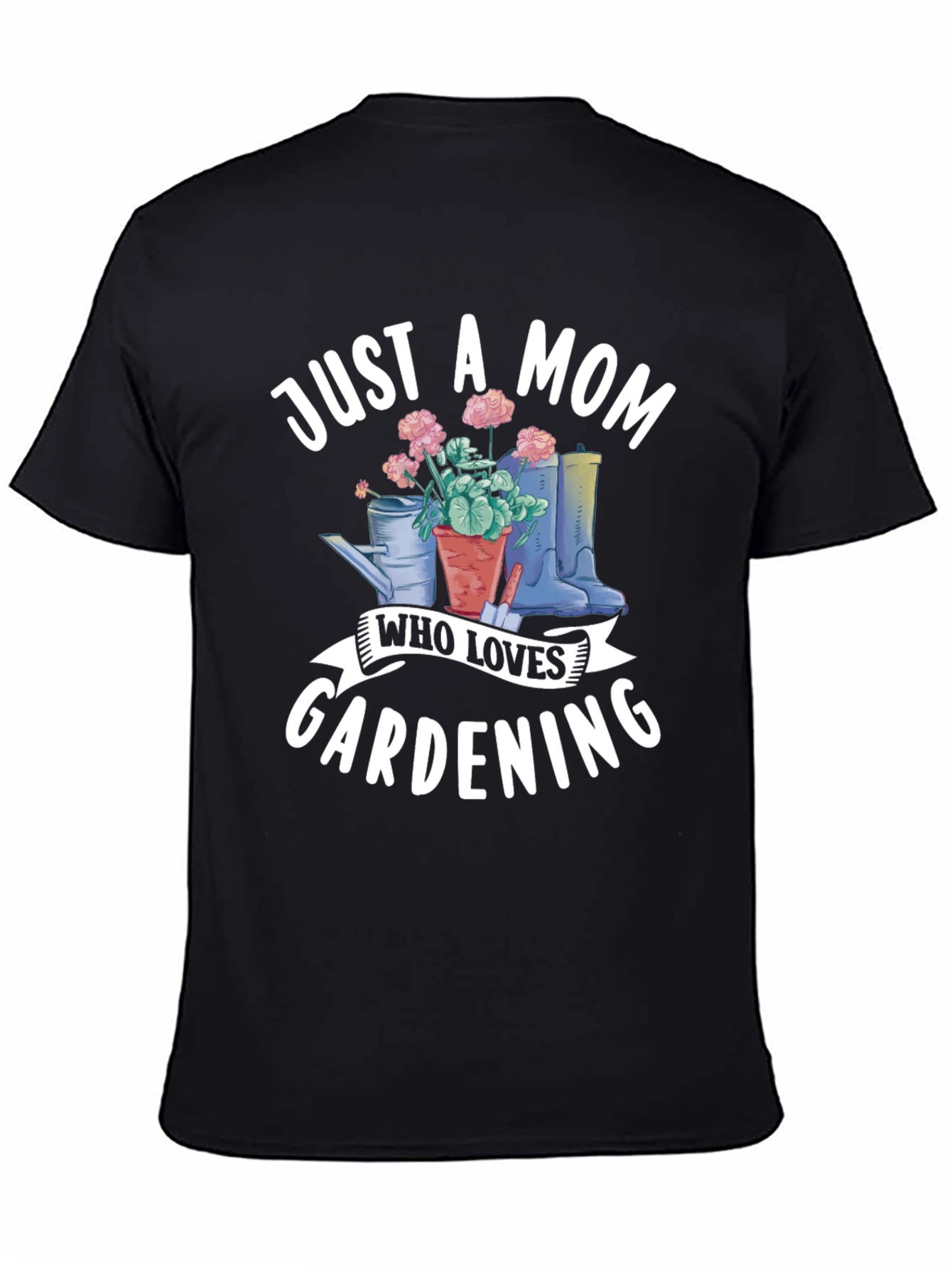 Black Gardening Mom T-Shirt view 4