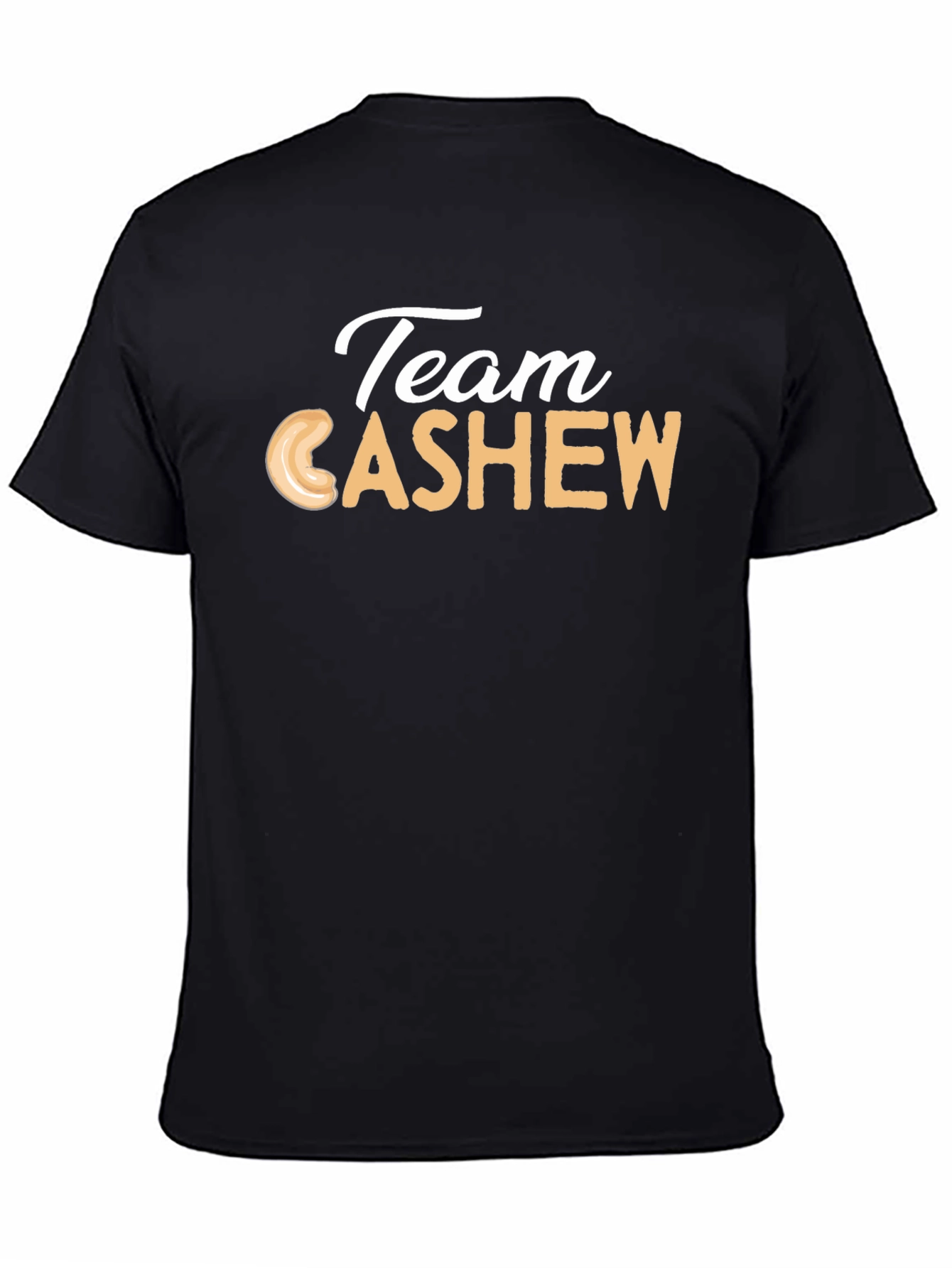 Black Team Cashew T-Shirt - Funny Nut Lover Tee view 4