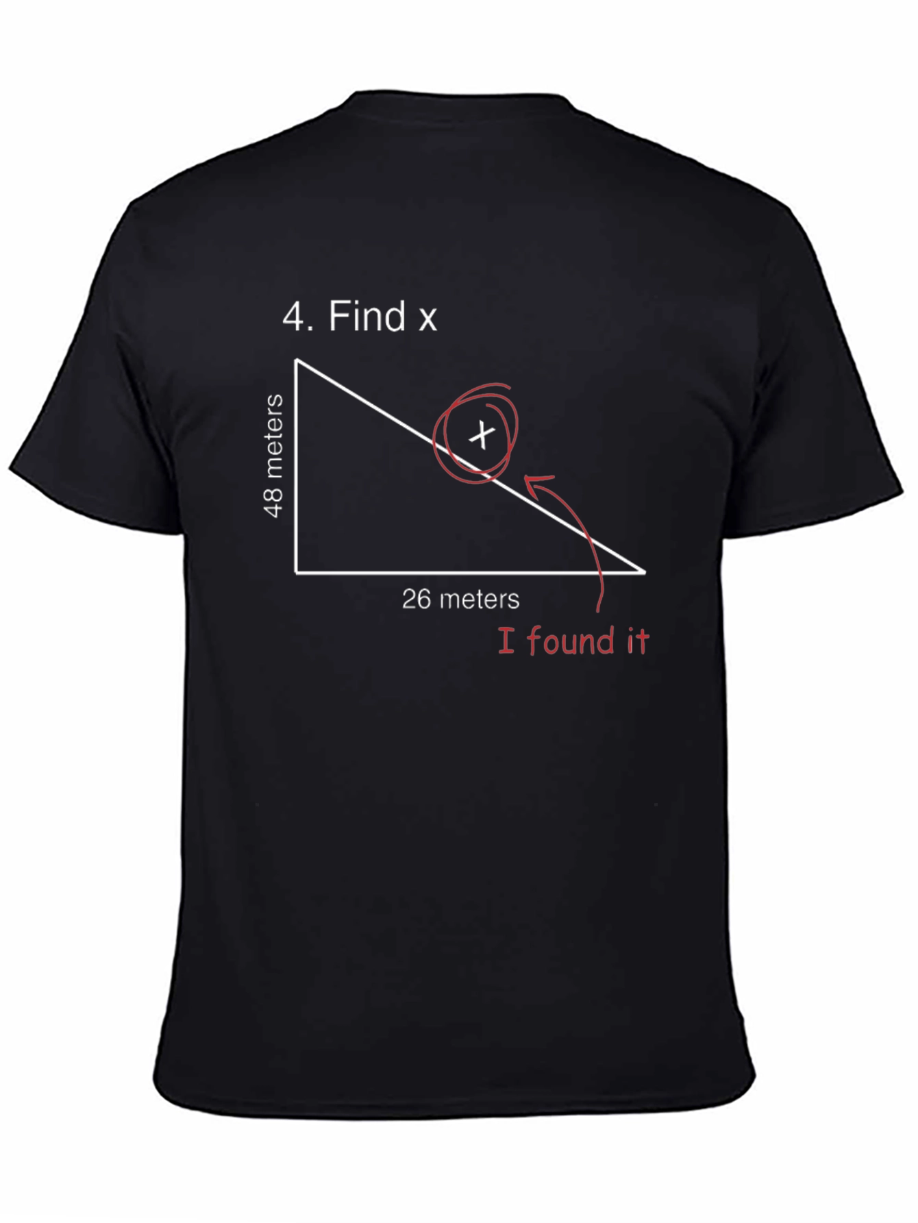 Black Funny Math T-Shirt: Find X Graphic Tee view 4