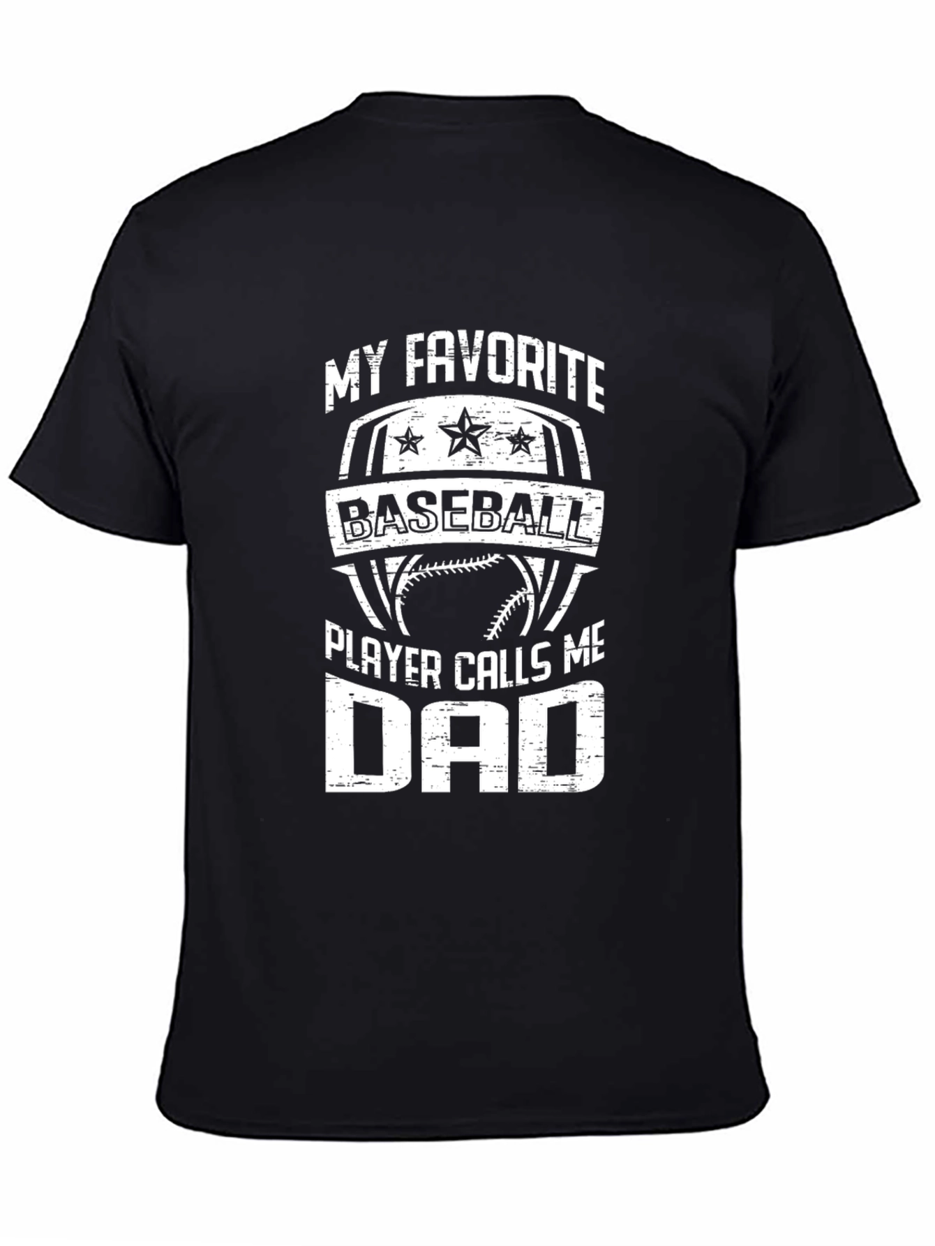 Black Baseball Dad T-Shirt - Favorite Player Gift view 4