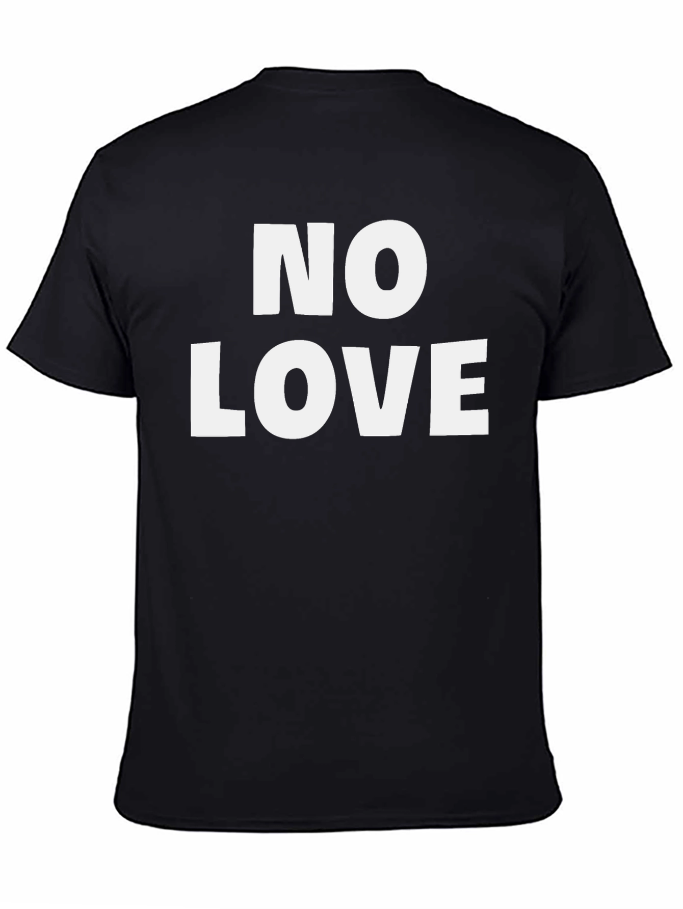 Black No Love Graphic T-Shirt - Men's Crew Neck Tee view 4