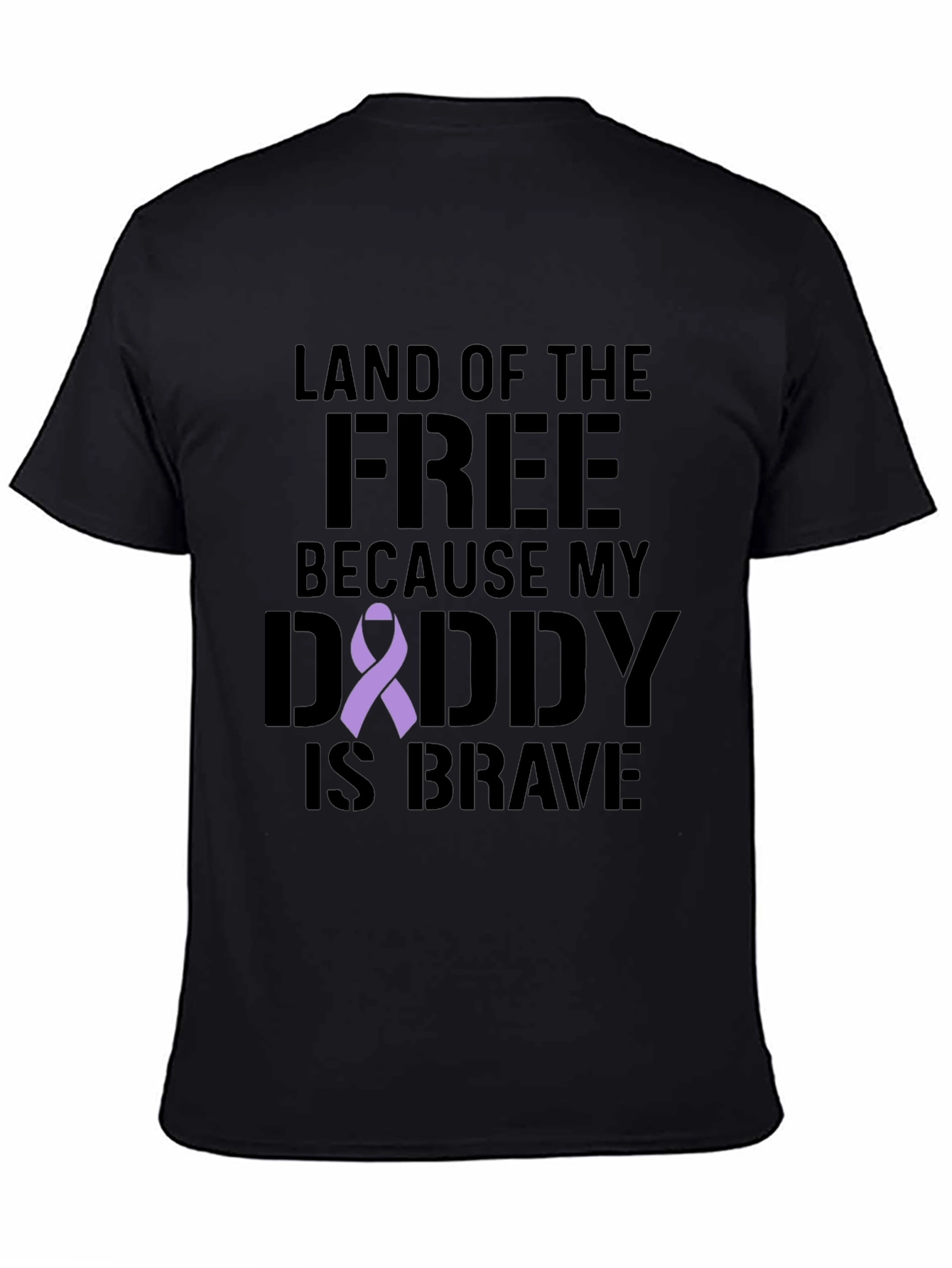 Black Land of the Free Daddy T-Shirt view 4