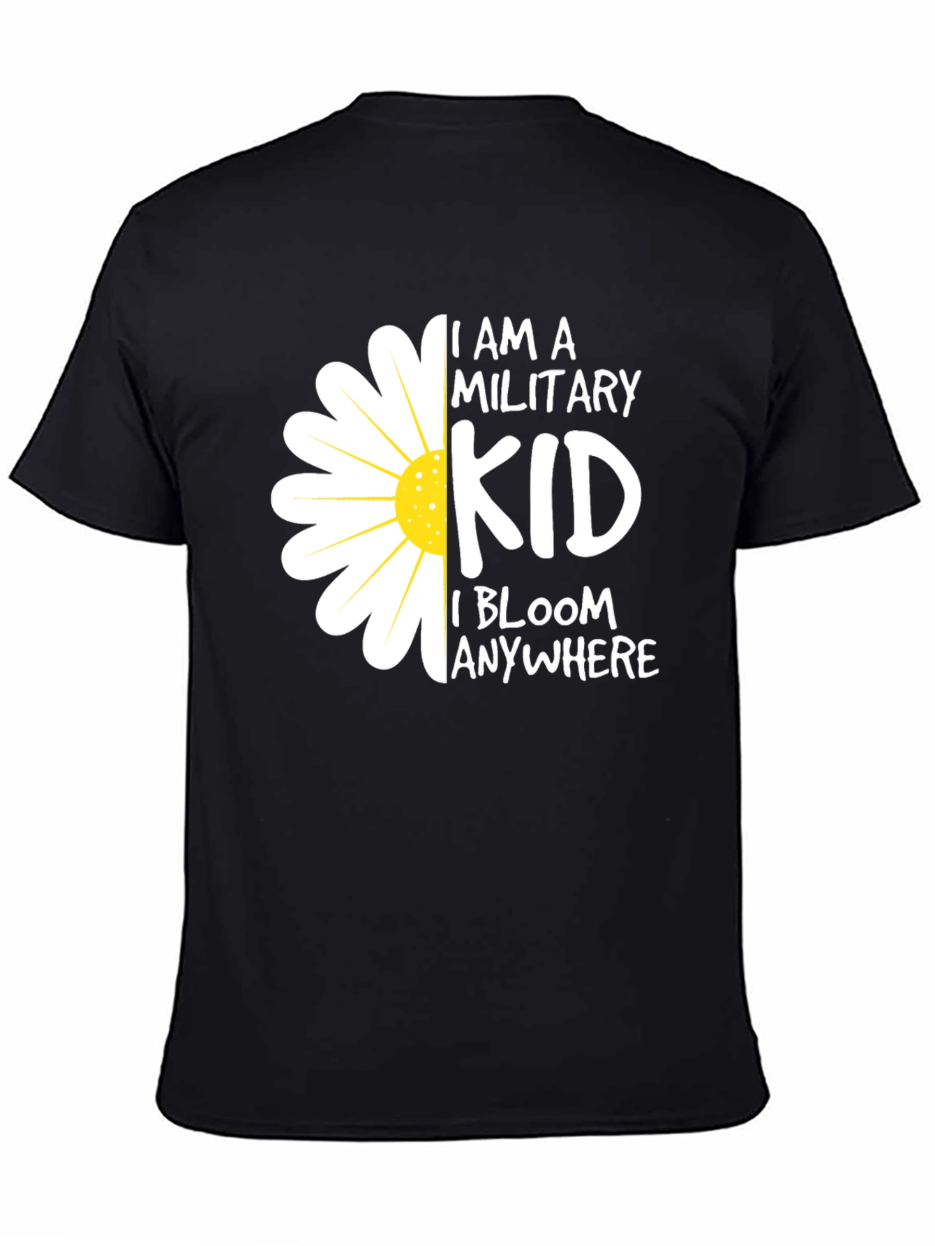 Black Military Kid T-Shirt - I Bloom Anywhere view 4