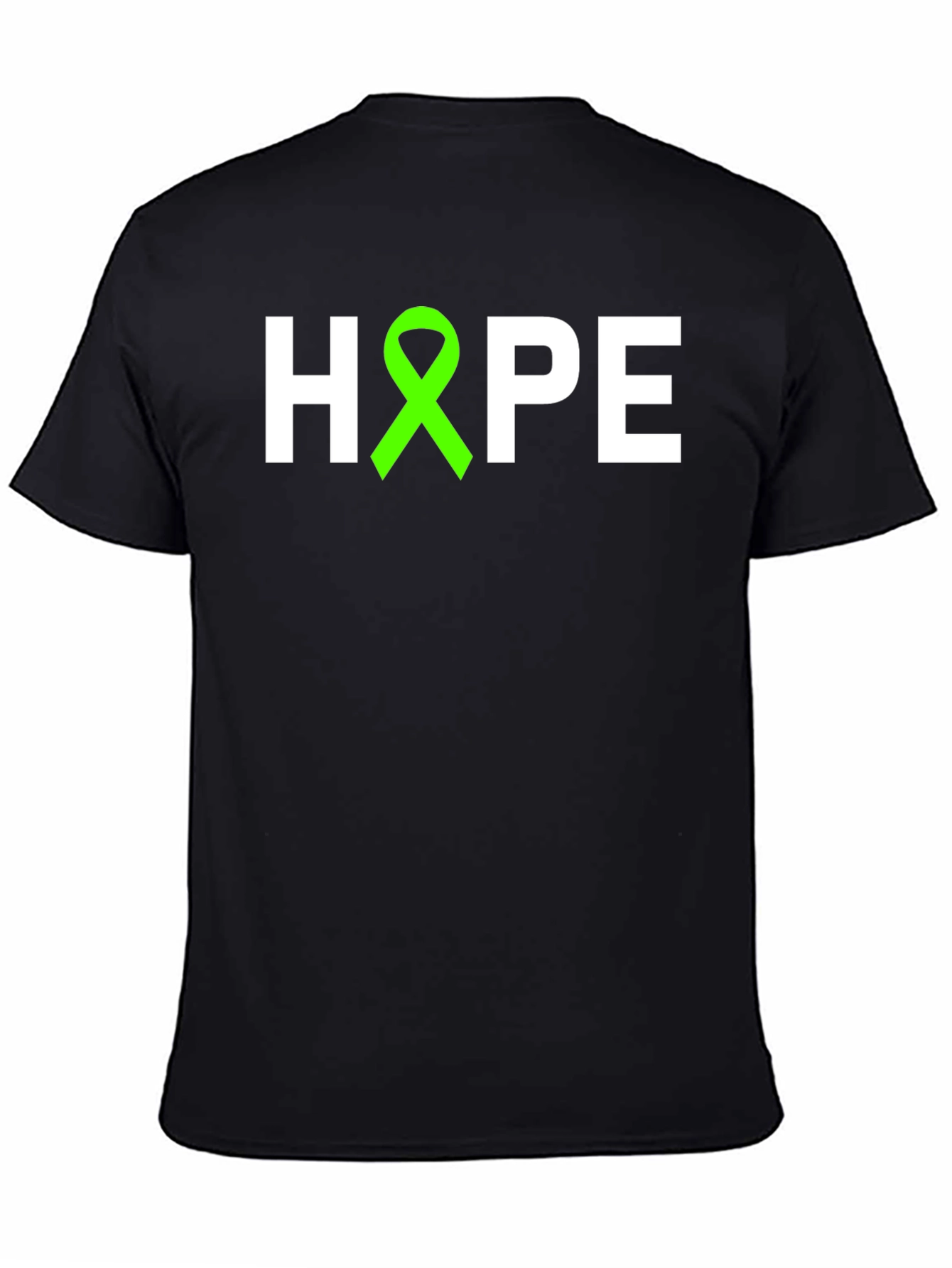 Black HOPE Awareness Ribbon T-Shirt - Support Mental Health view 4