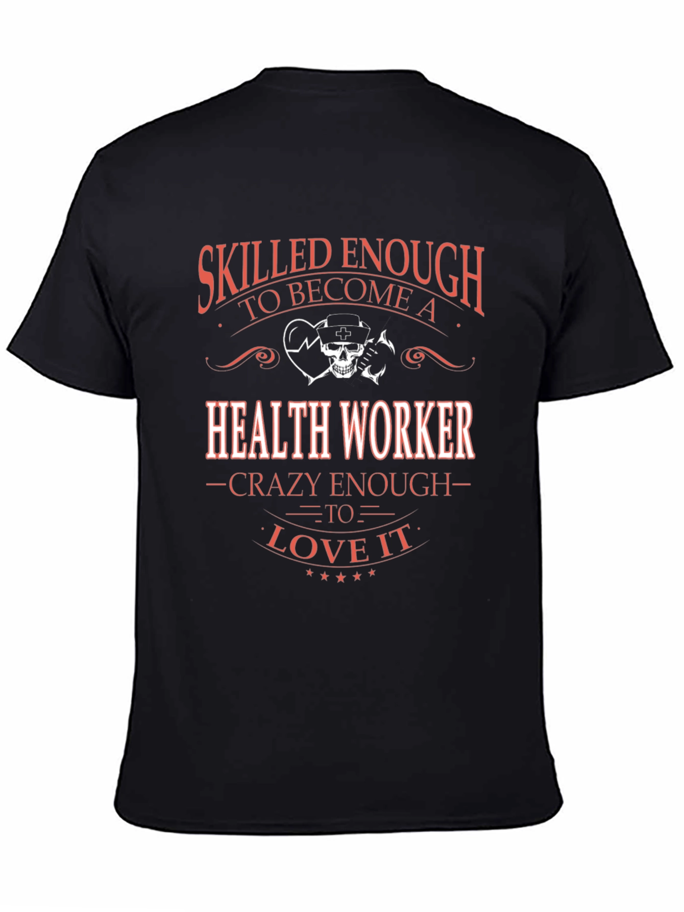 Black Skilled Health Worker Graphic Tee view 4