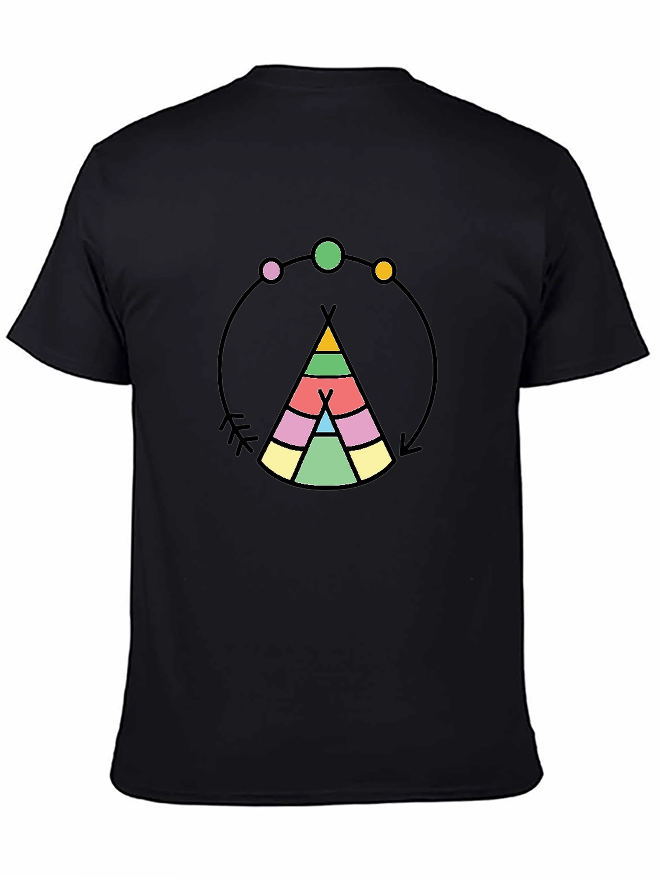 Black Teepee Graphic Black T-Shirt view 4