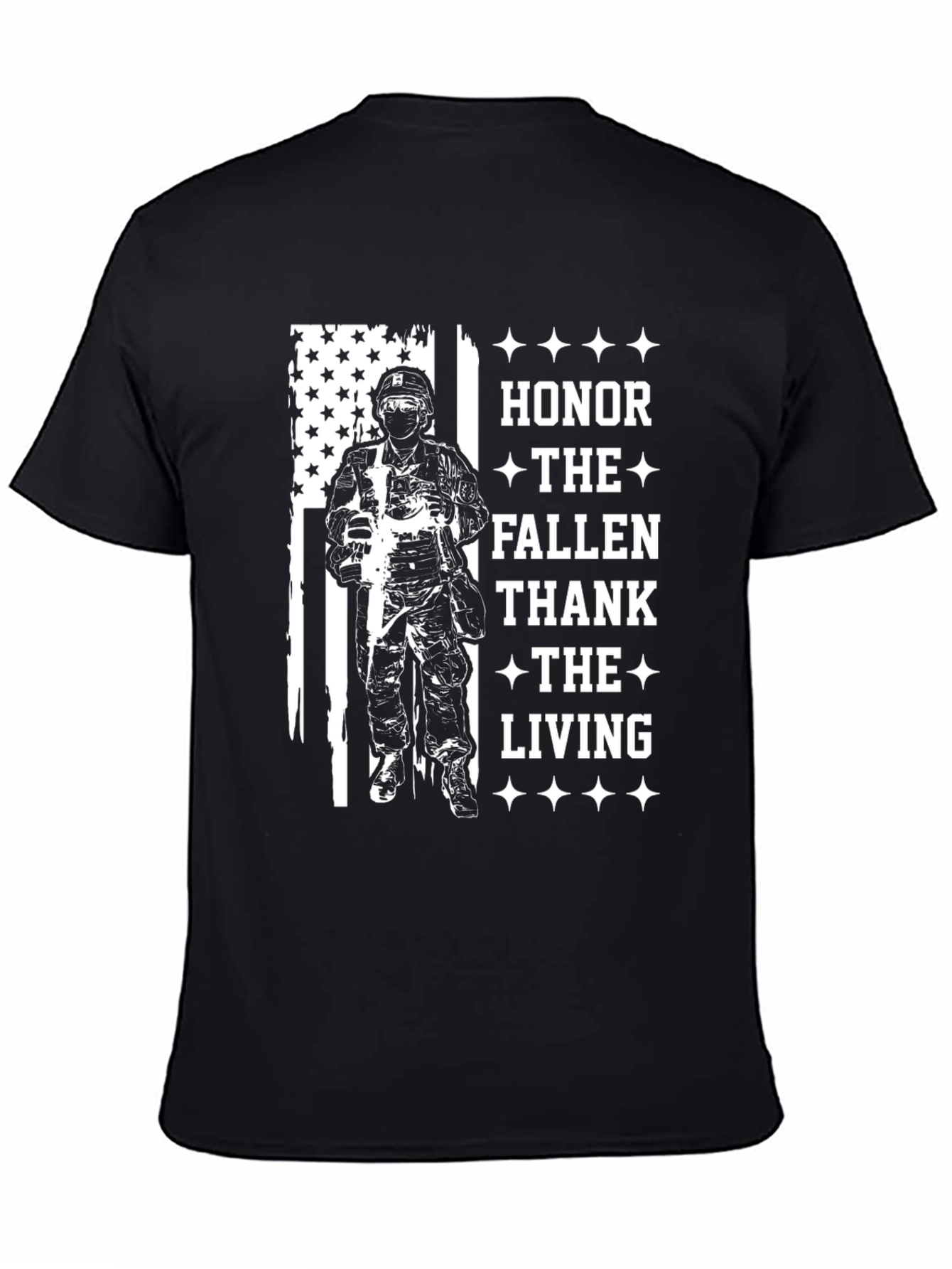 Black Honor Fallen, Thank Living T-Shirt view 4